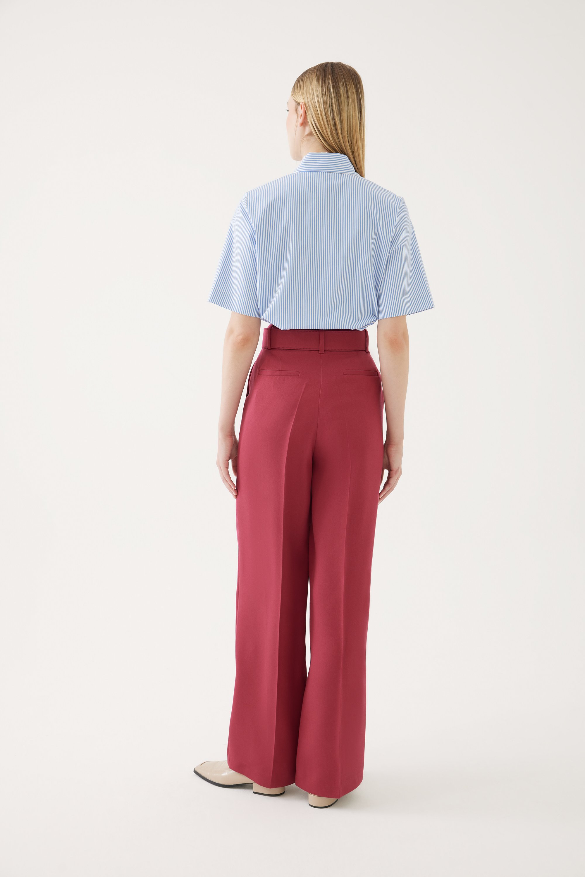 Wide-leg Regular High Waist Pants