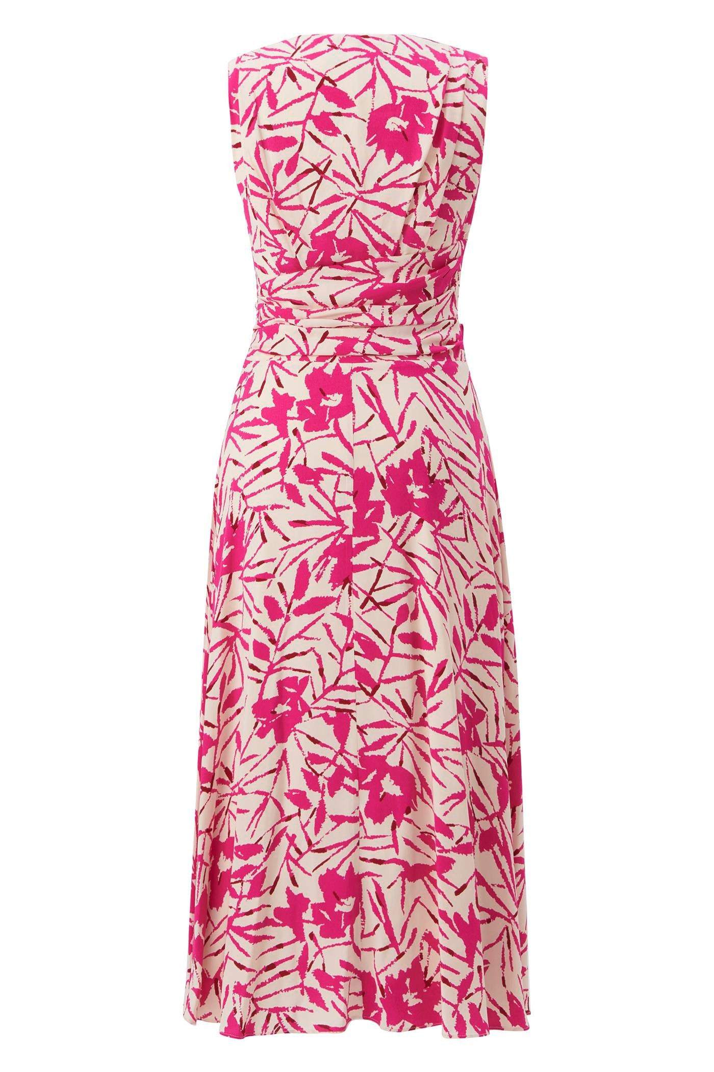 Sleeveless Flared Patterned Midi Dress