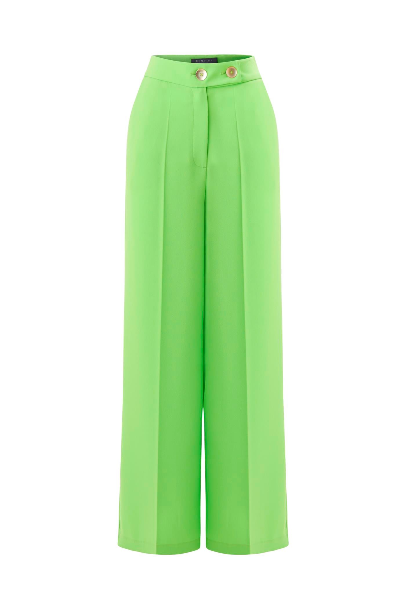 High-Waisted Wide-Legged Crepe Pants