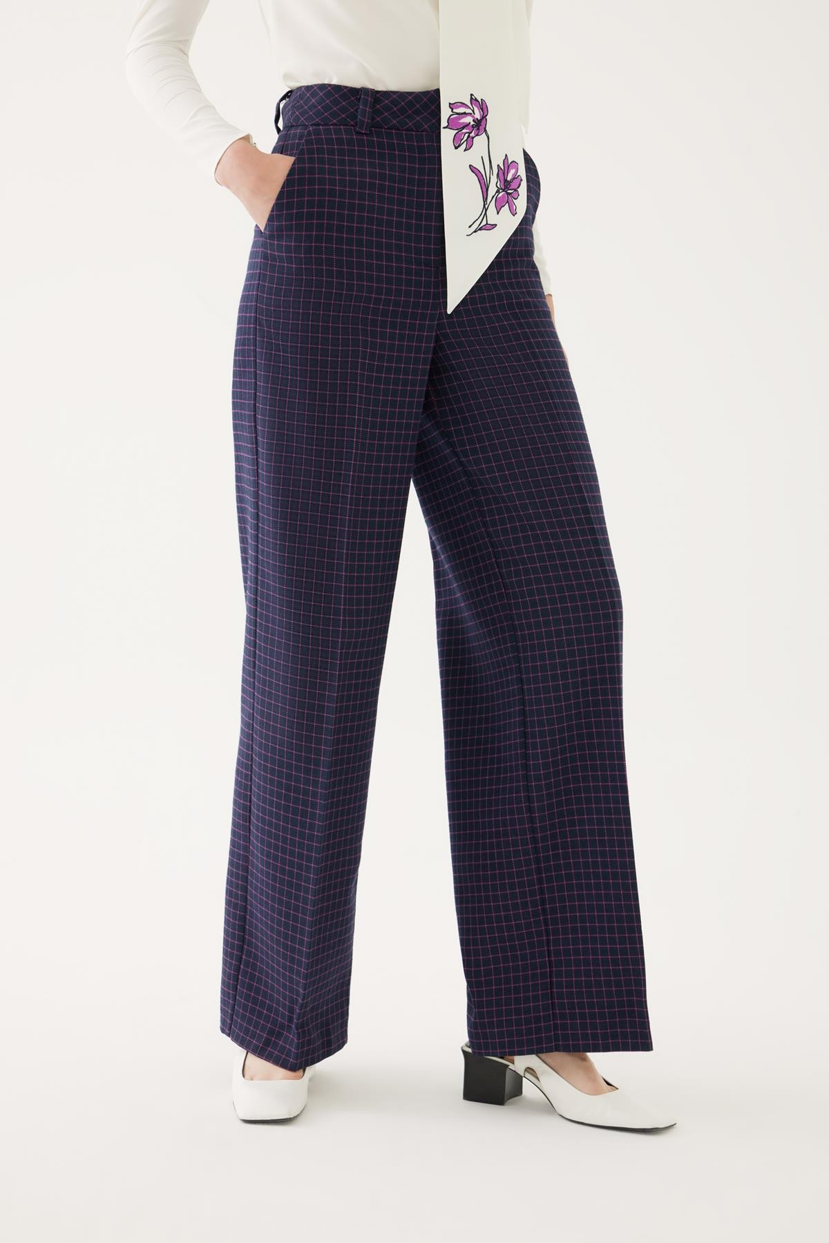 Navy Blue Pants with Line Detail