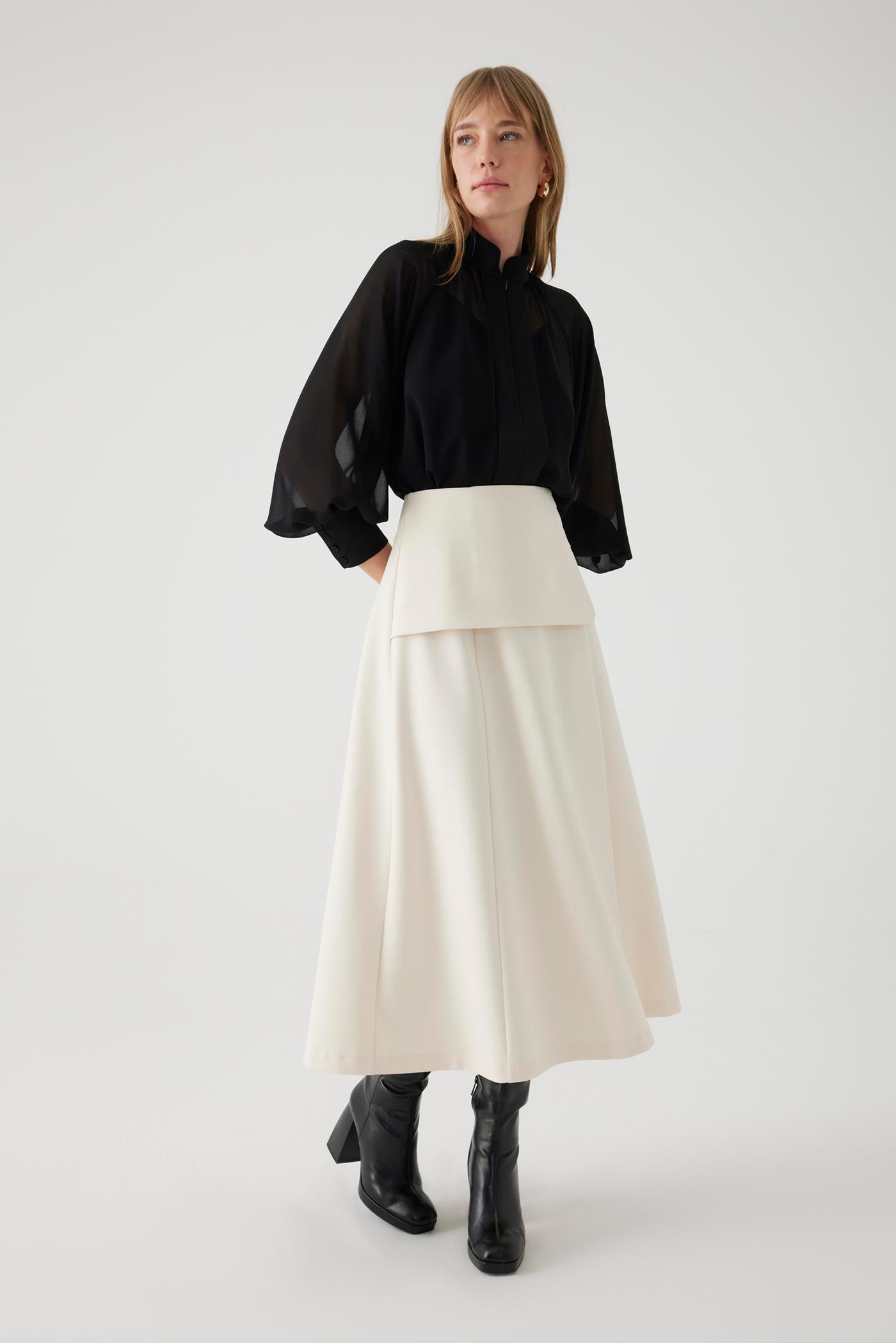 Belted Midi Skirt