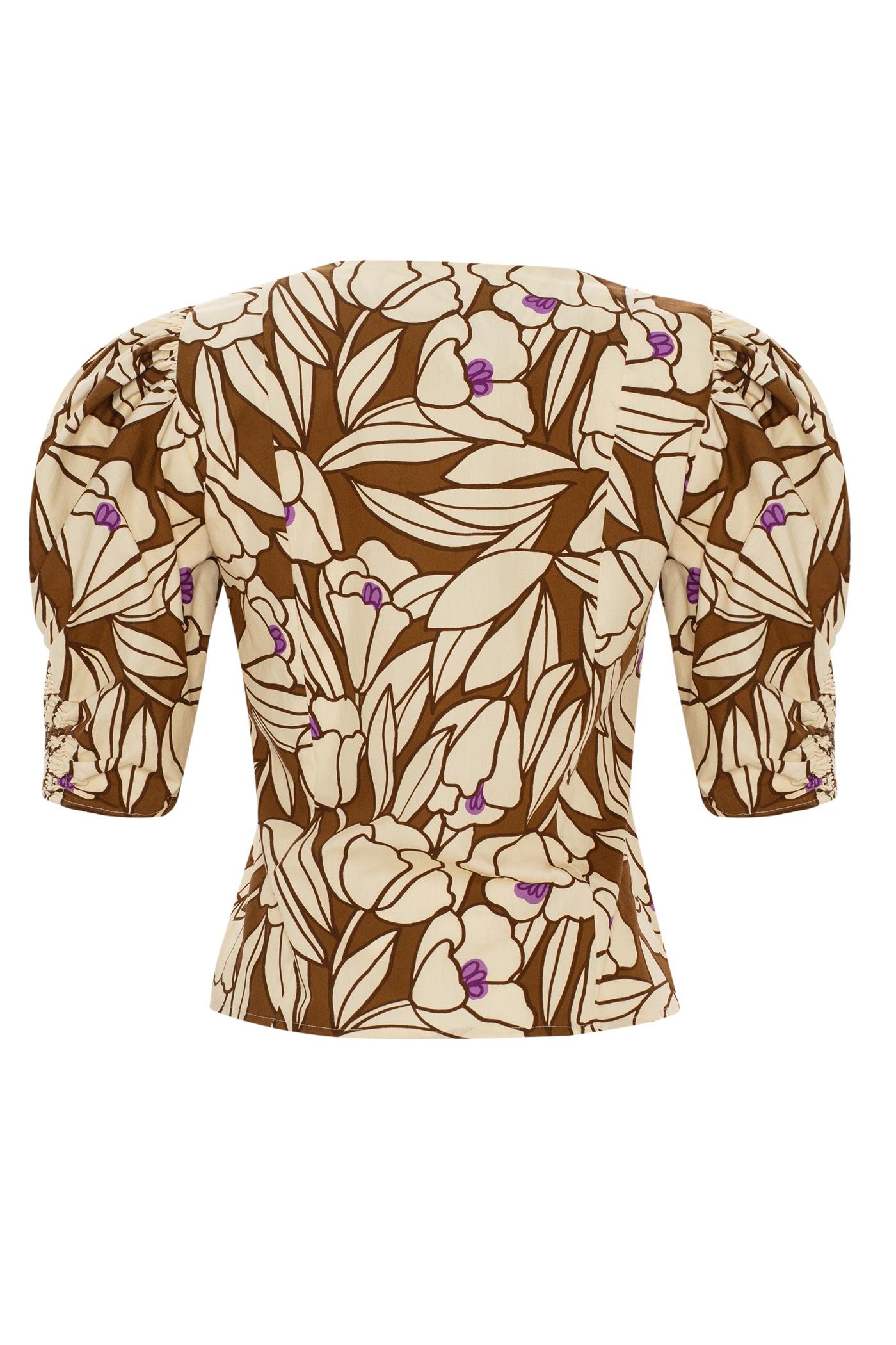 Sleeve Detailed and Floral Shirt Design