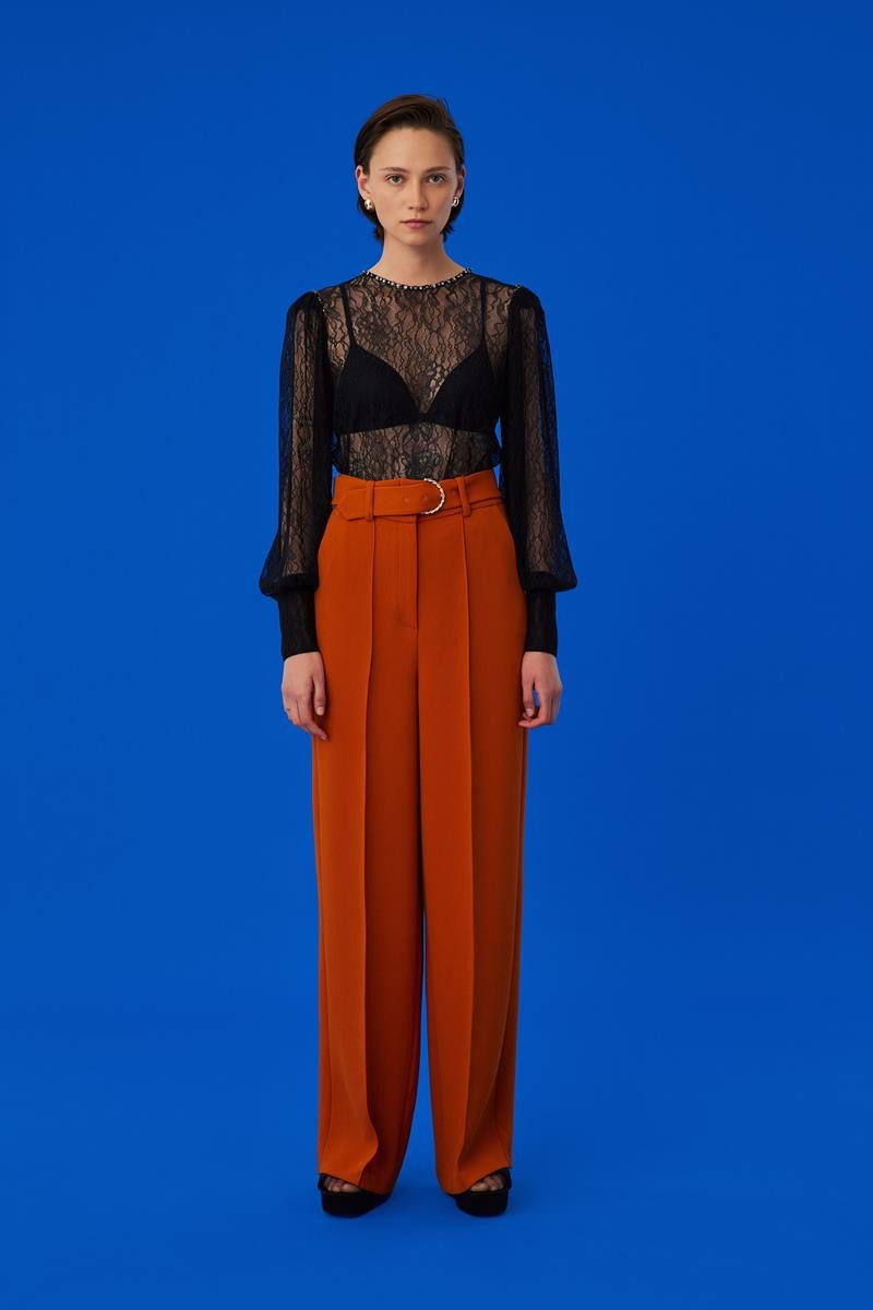 Belted Straight Leg Pants