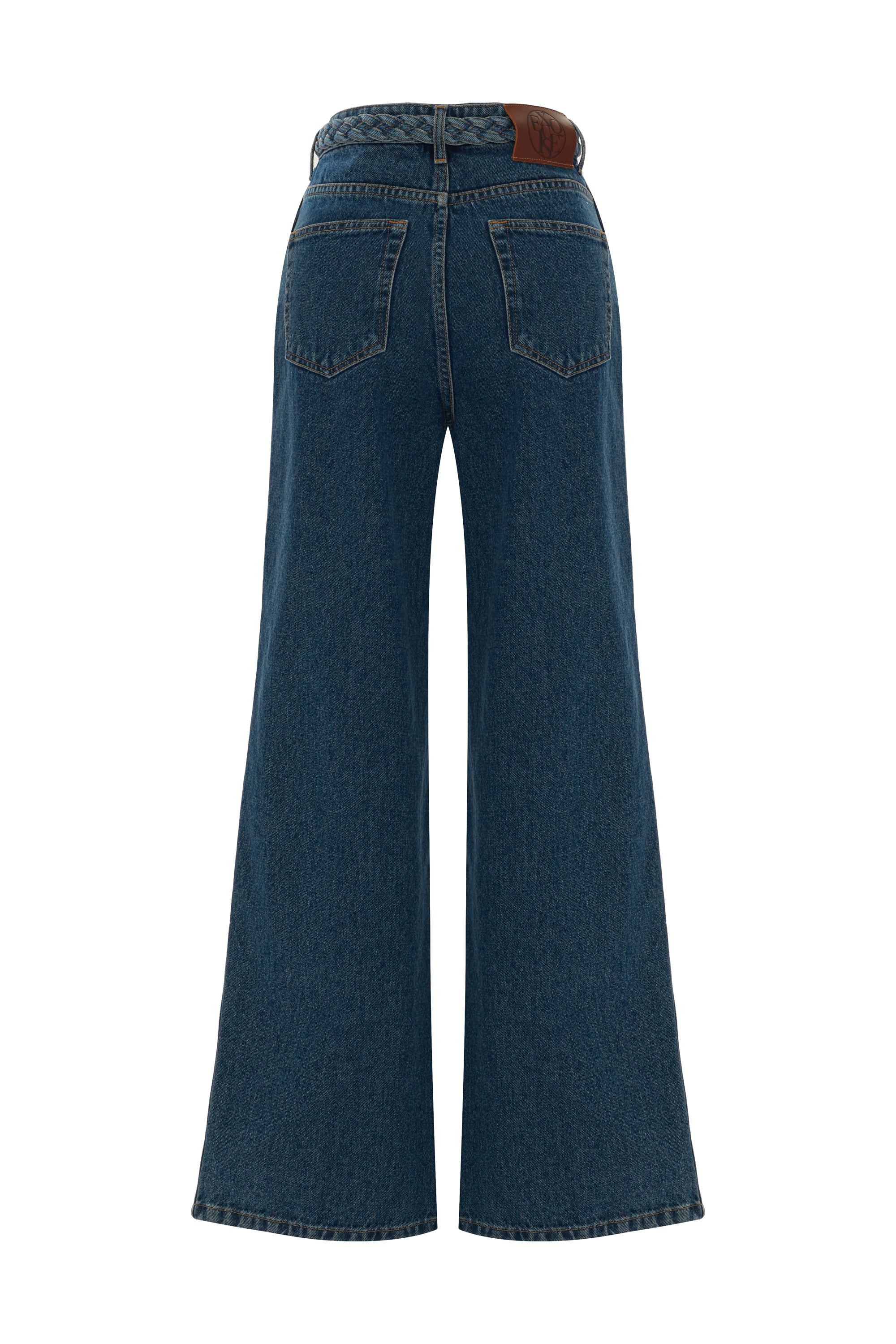 Belt Detailed and Wide-Leg Jeans