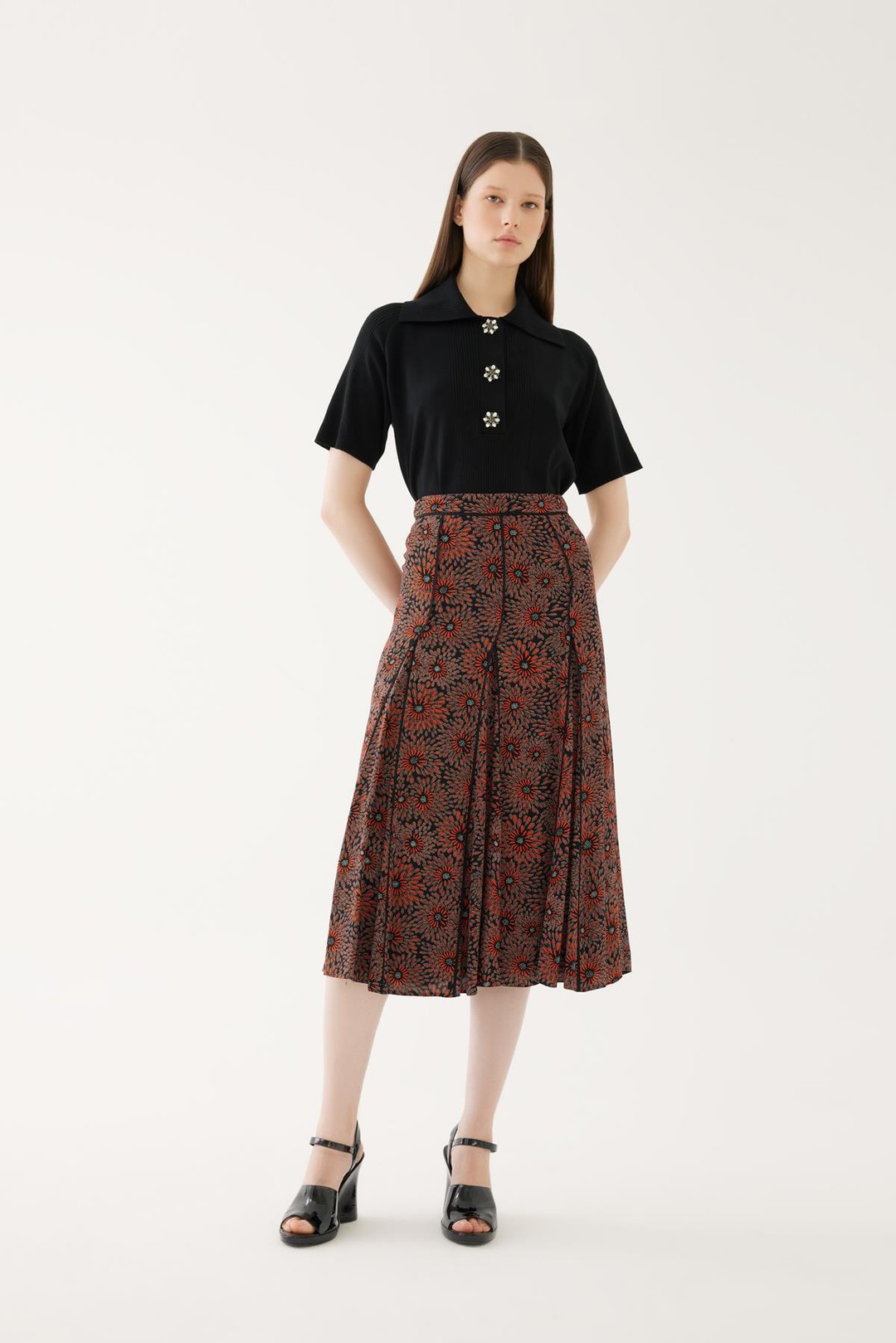 Floral Patterned Segmented Skirt 1