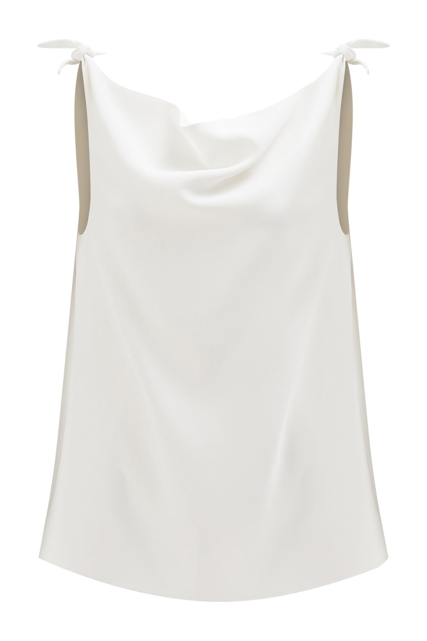 Drape Neck Sleeveless Blouse