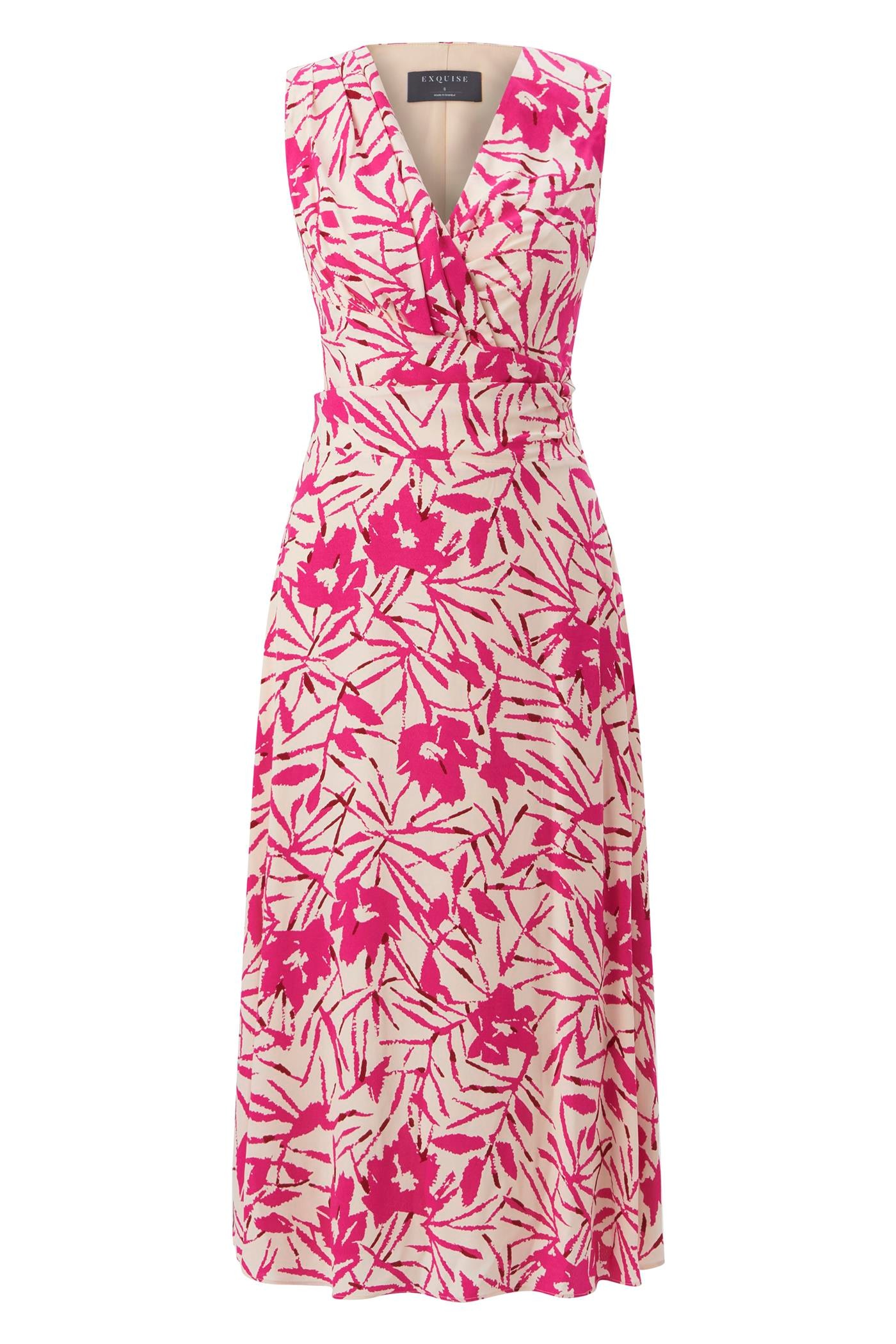 Sleeveless Flared Patterned Midi Dress