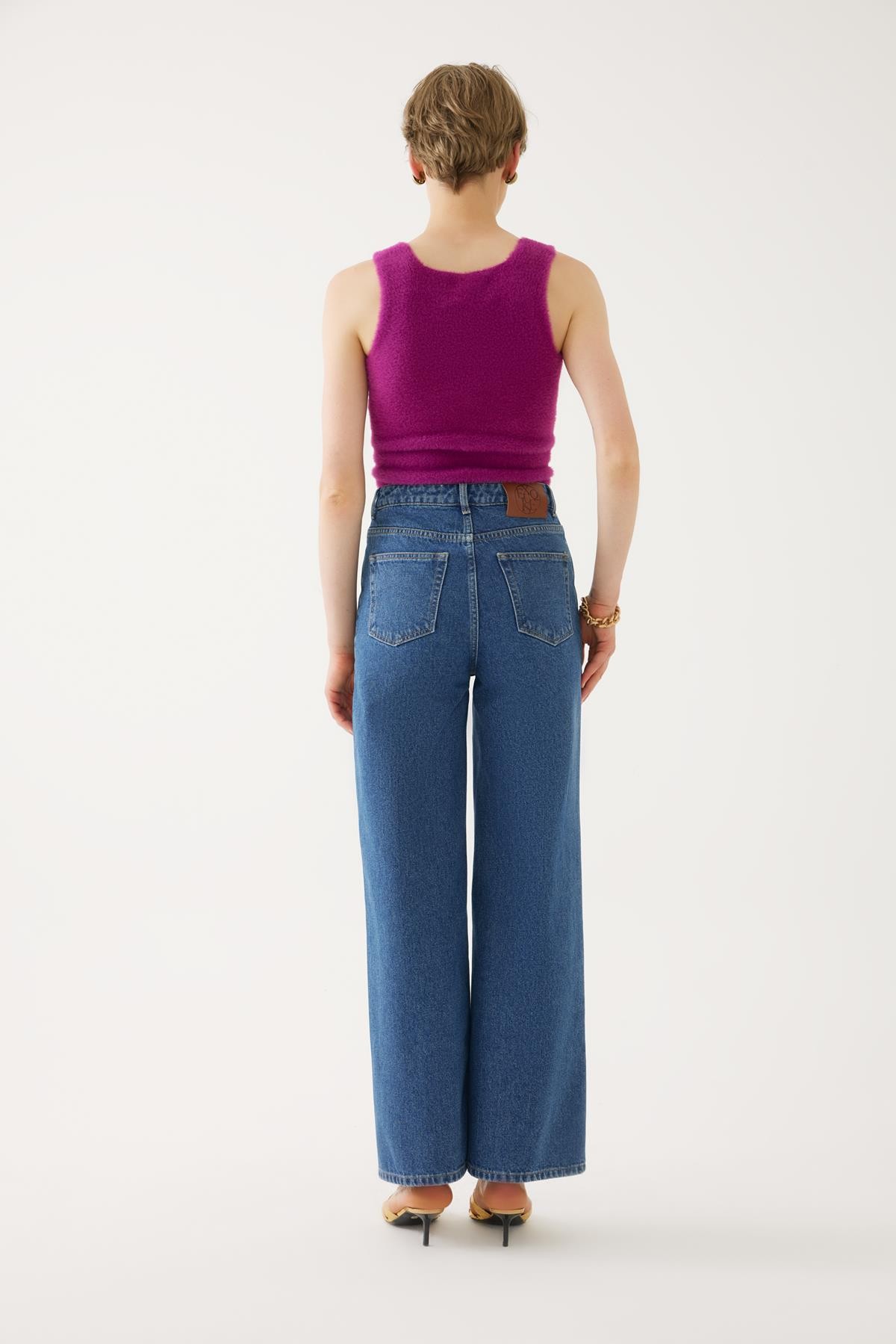 Indigo Palazzo Denim Pants