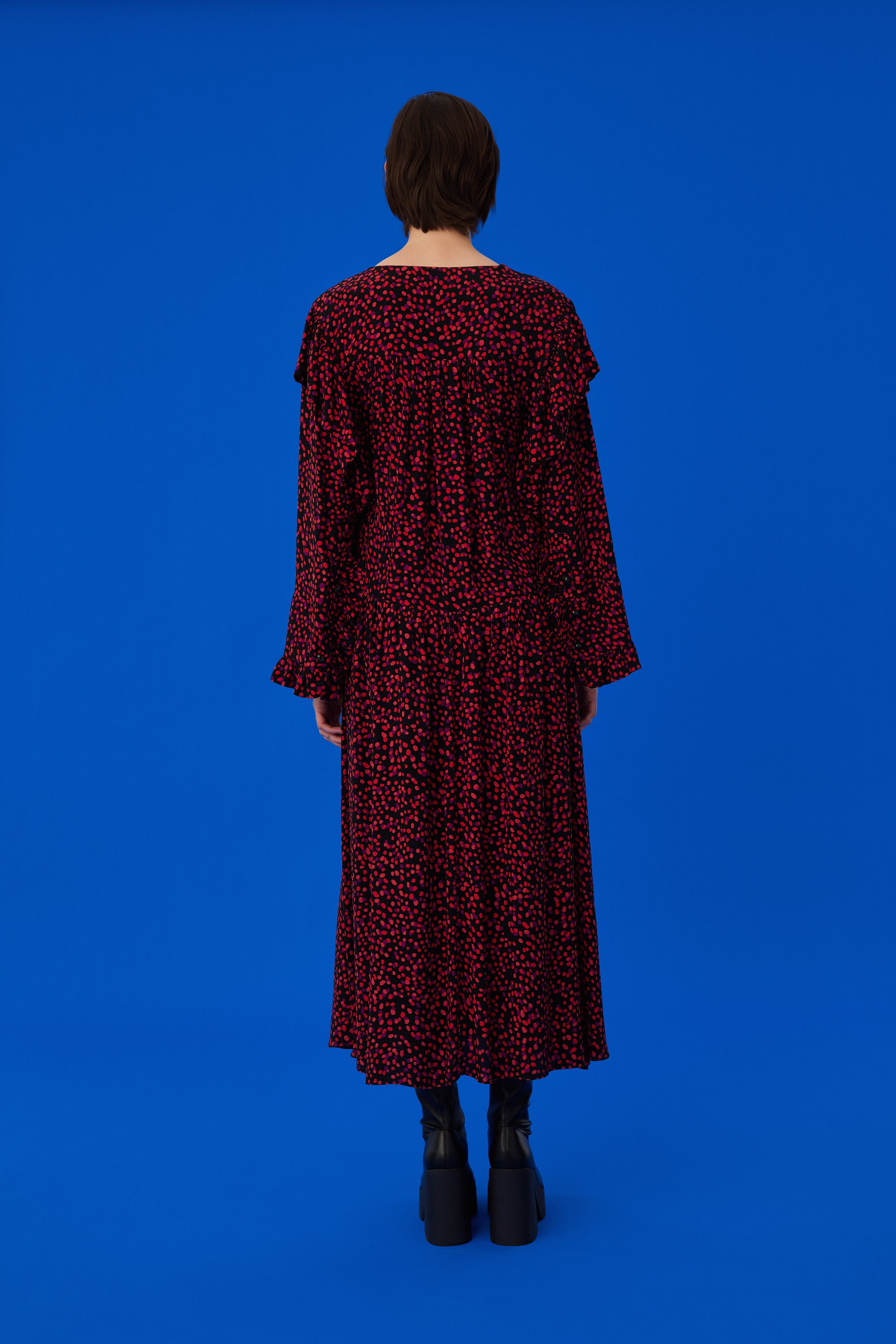Desenli Midi Elbise