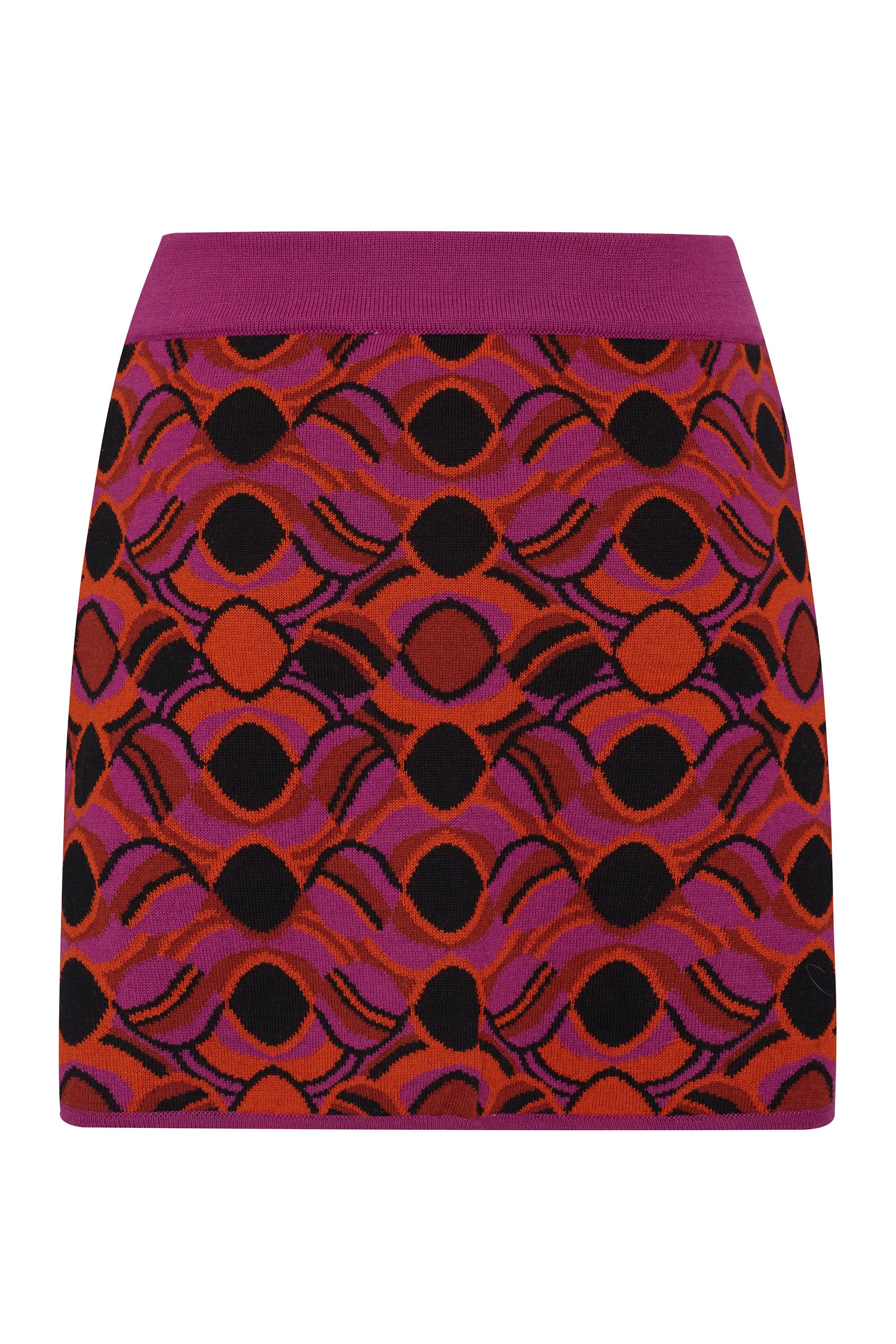 Patterned Mini Tricot Skirt