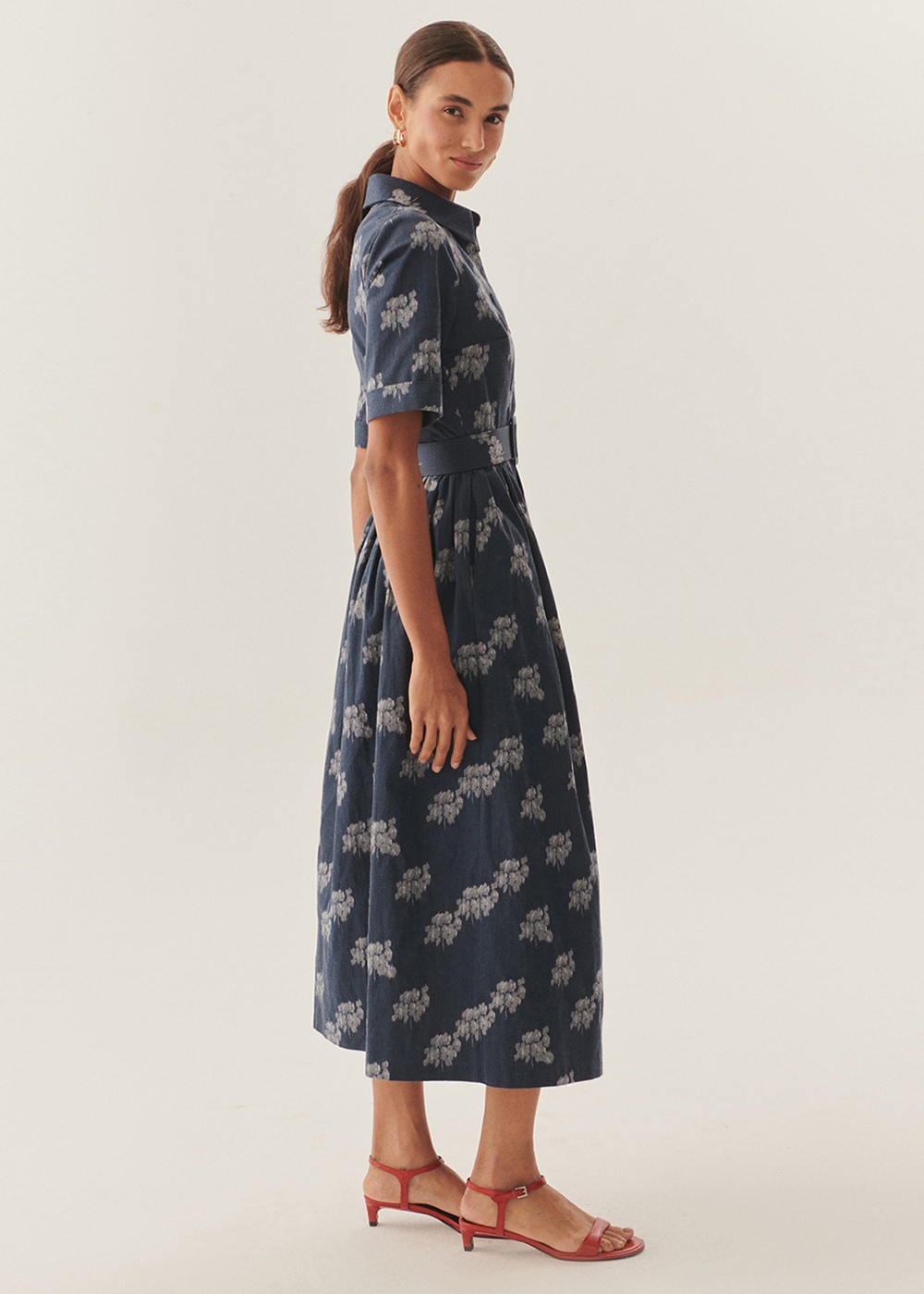 Effortless Print Chiffon Wrap Dress