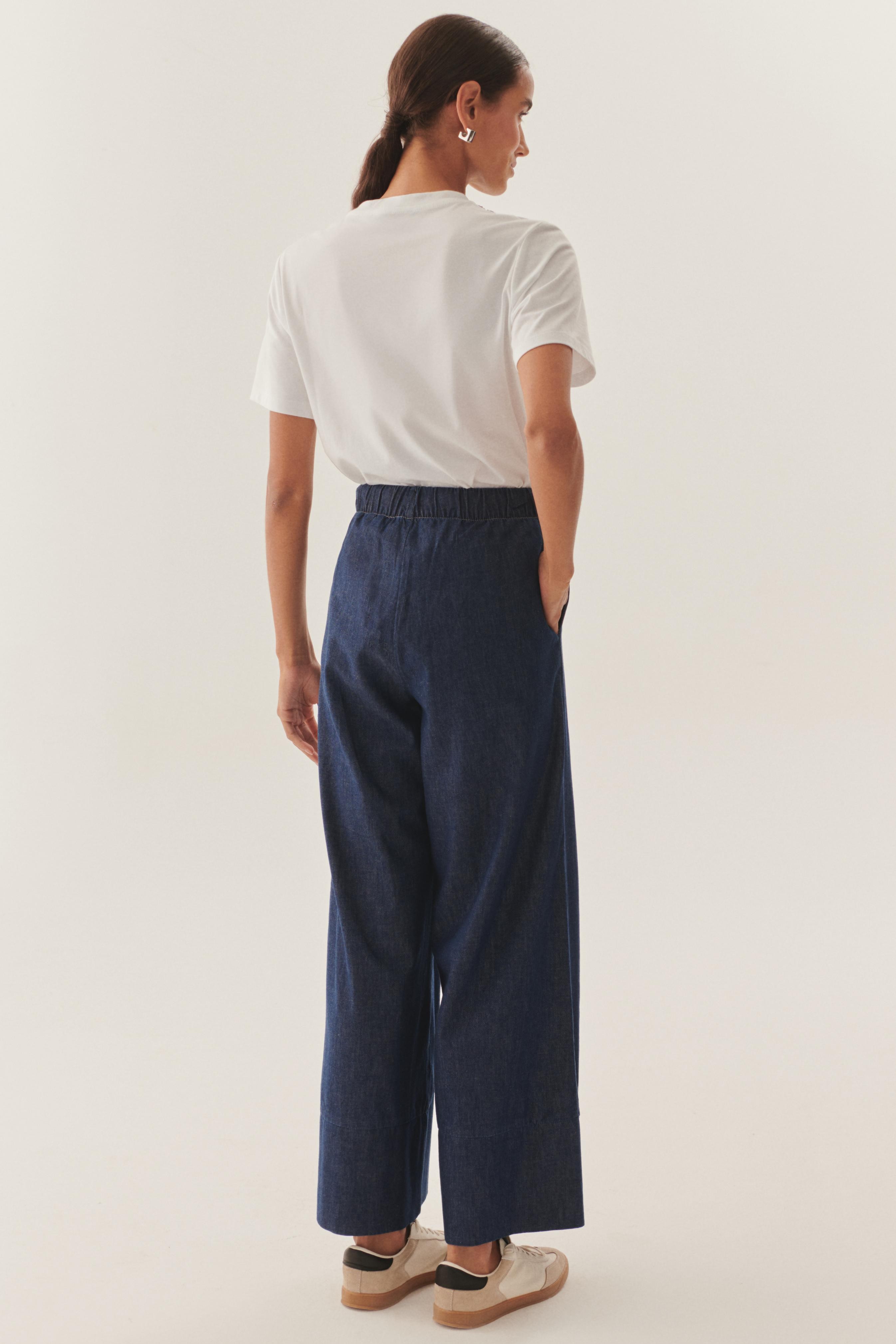 Indigo Drawstring Palazzo Pants