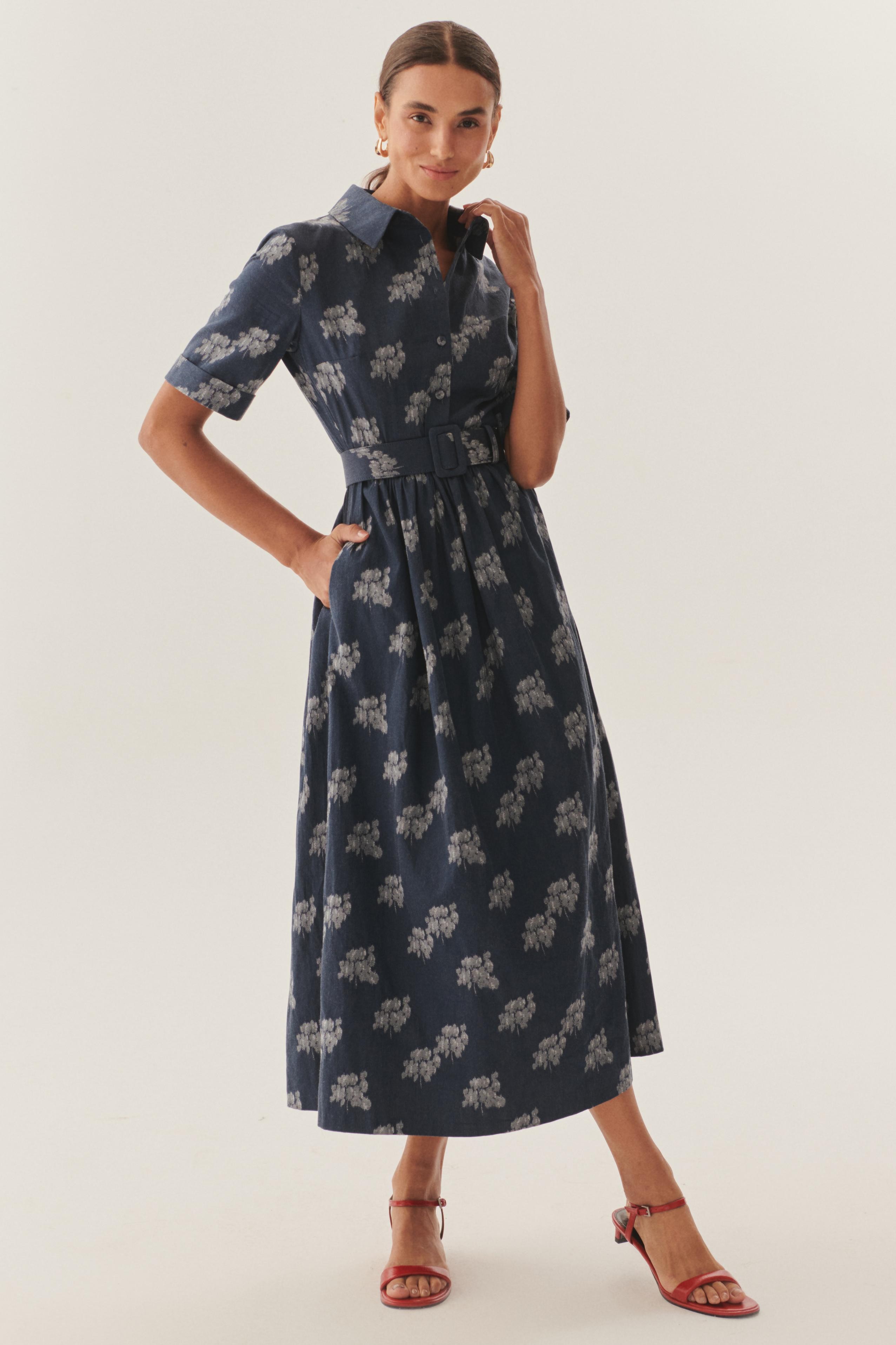 Effortless Print Chiffon Wrap Dress