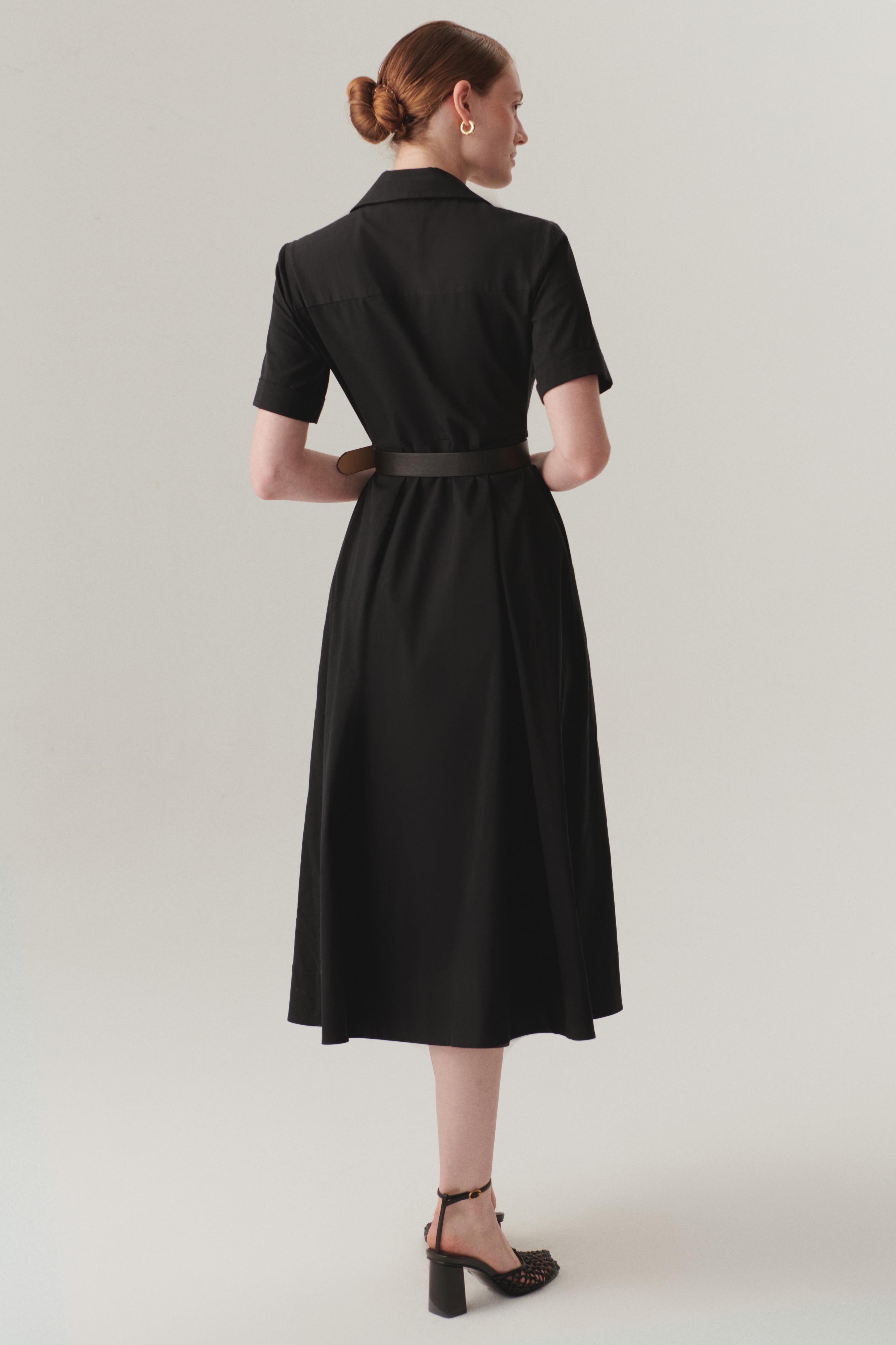 Classic Collar Belted Dress