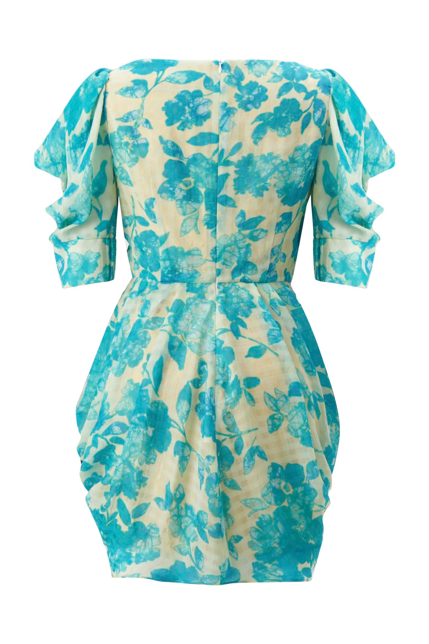 Puff Sleeve Floral Print Mini Dress