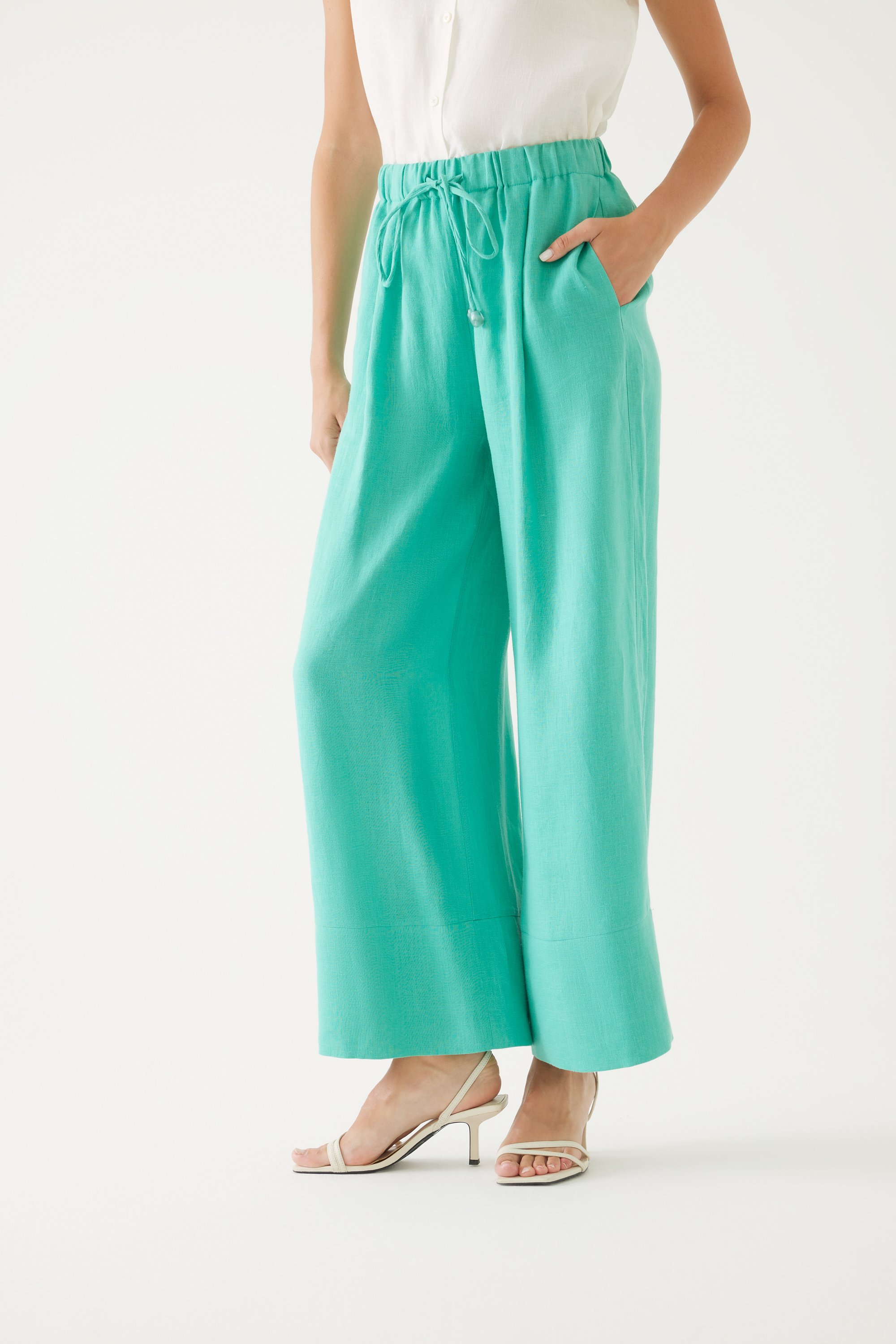 High Waist Tied Detail Pants