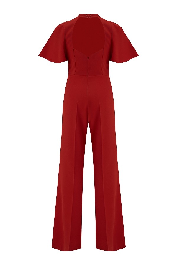 Red Jumpsuit with Turtleneck