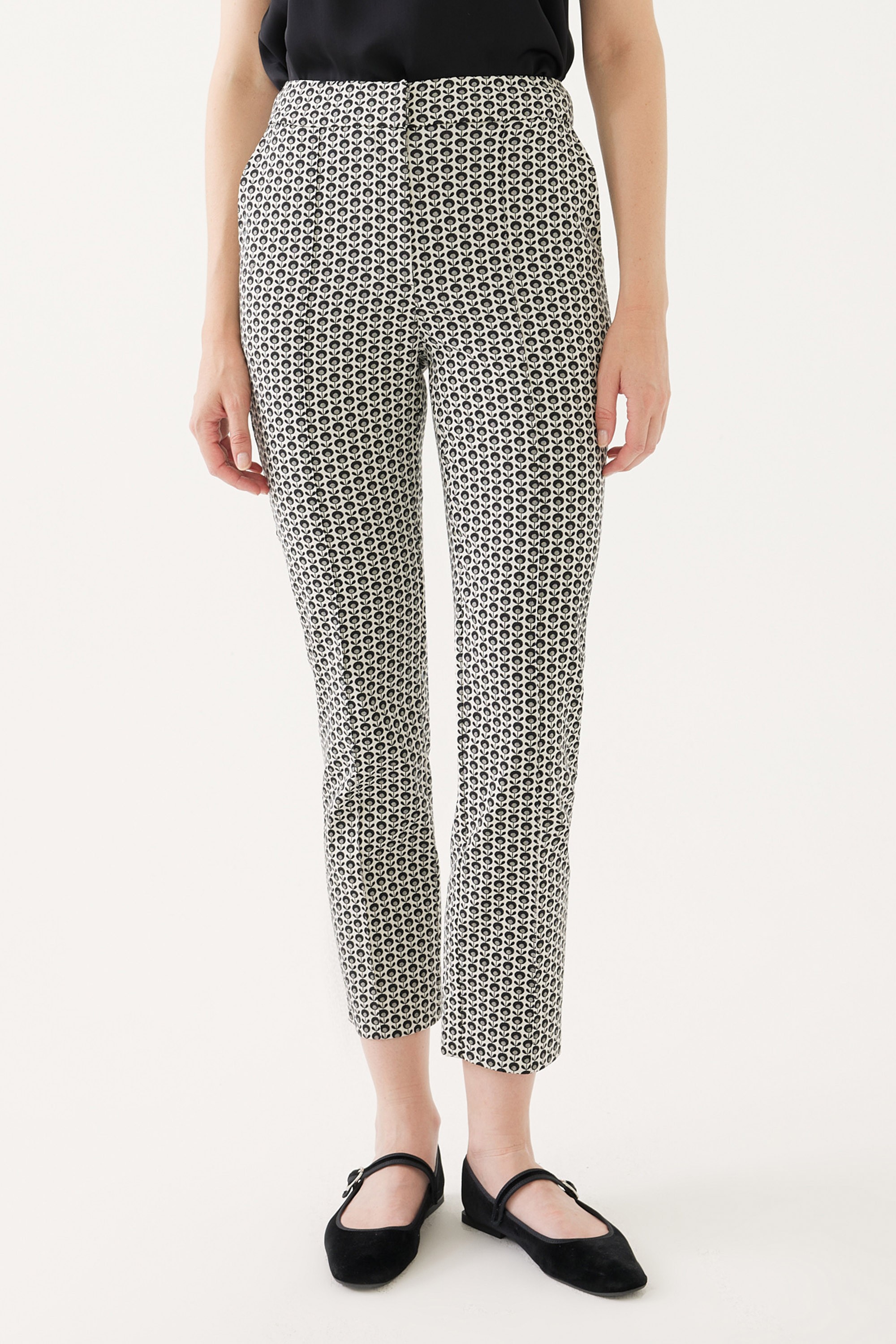 Patterned Cigarette Pants