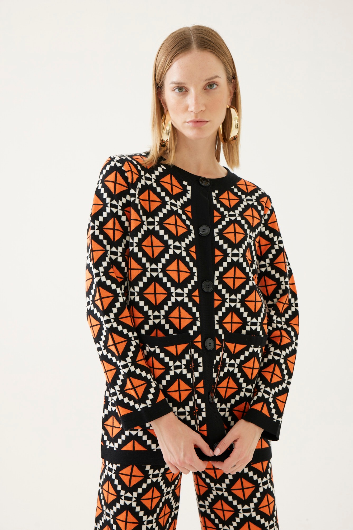 Patterned Knit Cardigan