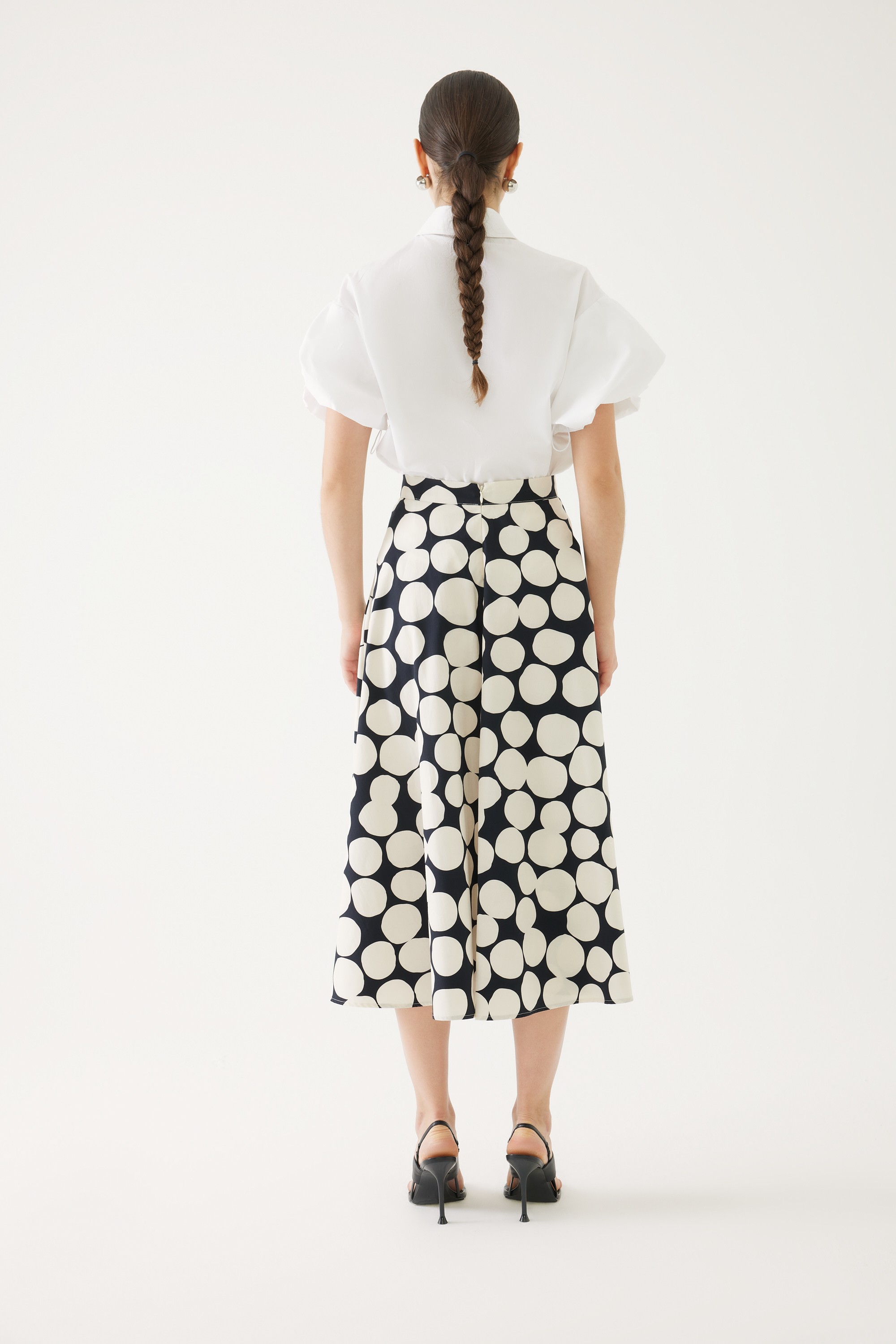 Midi Length Flared Skirt