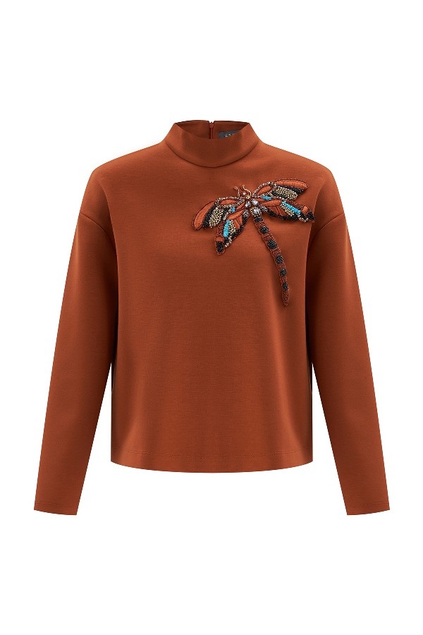 Embroidered Detailed Knitwear Sweatshirt