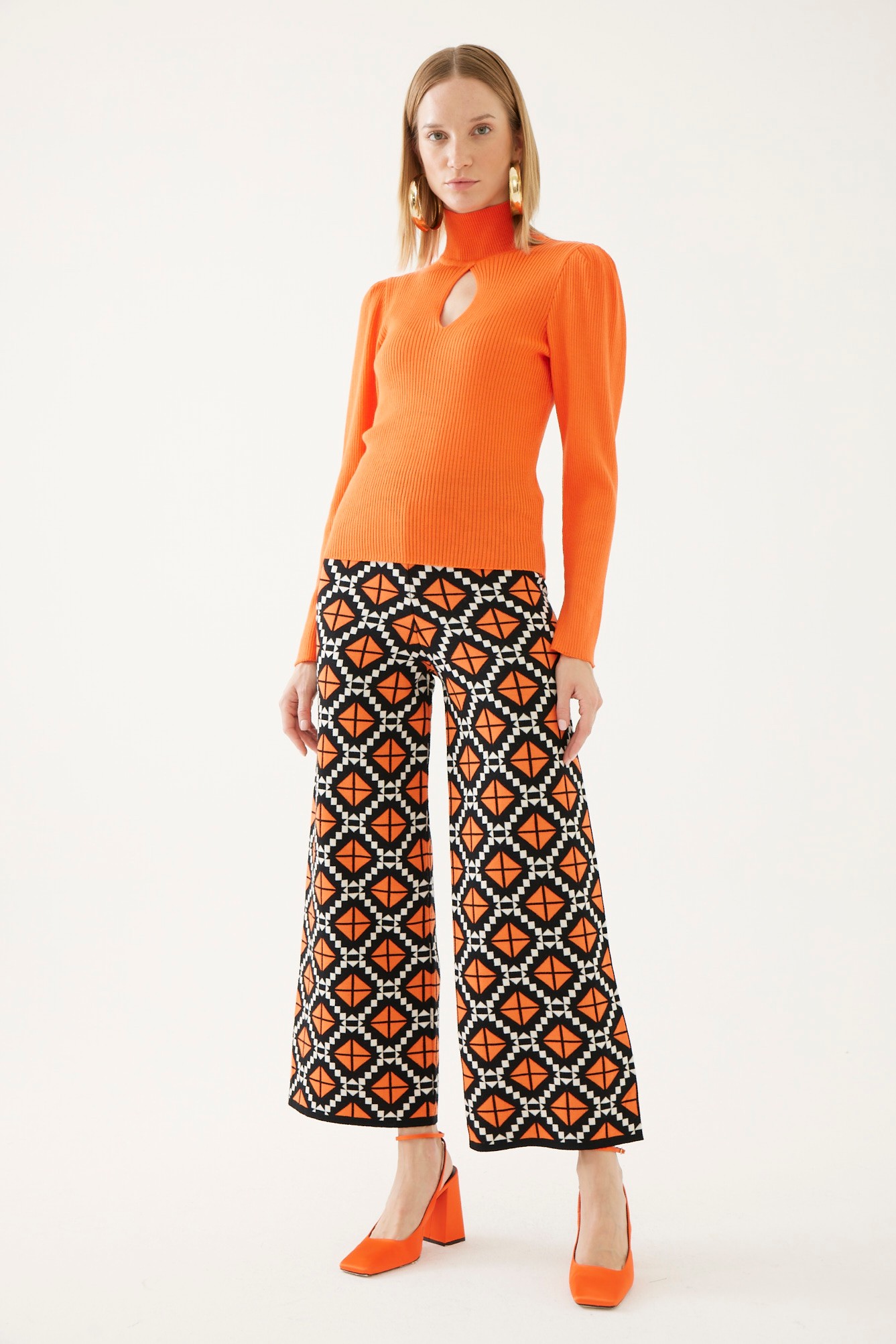 Patterned Knitwear Trousers