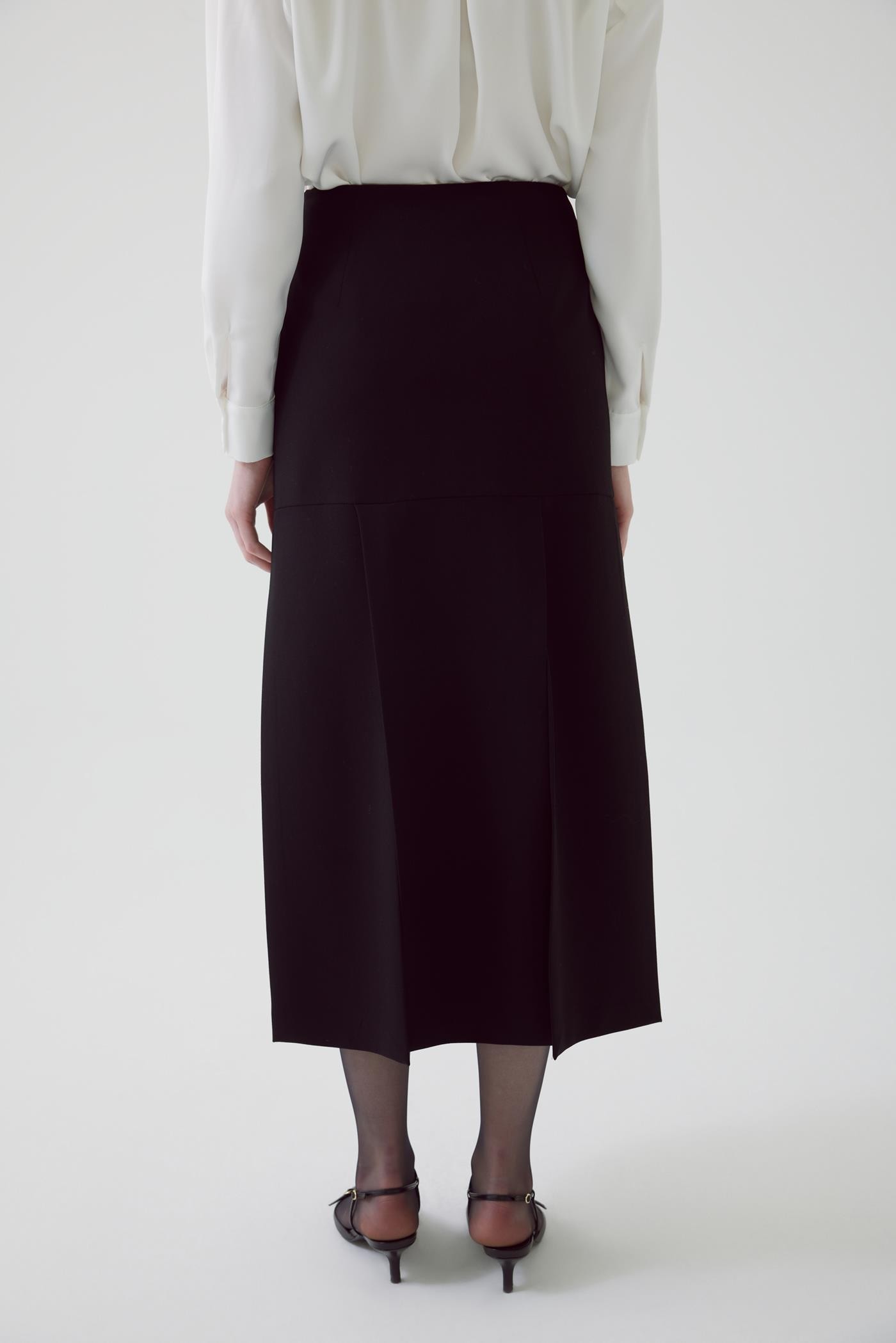 Split Regular Black Skirt