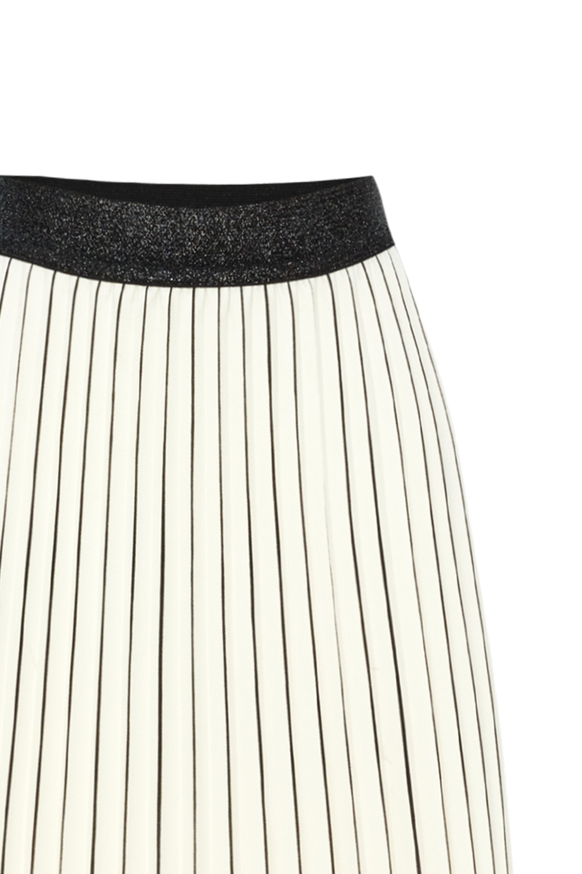 Pleated Regular Hand-Painted Bone Midi Skirt