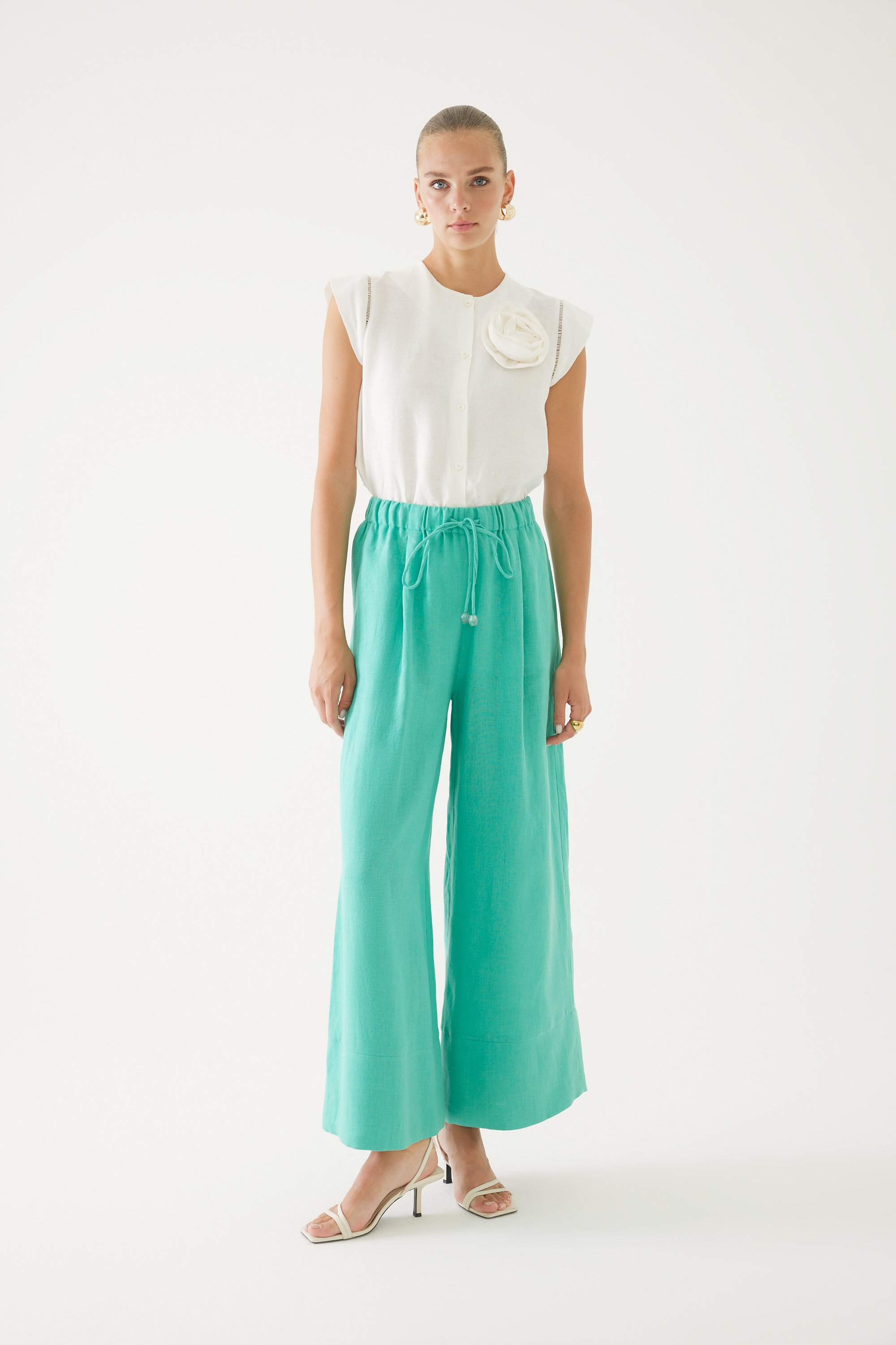 High Waist Tied Detail Pants