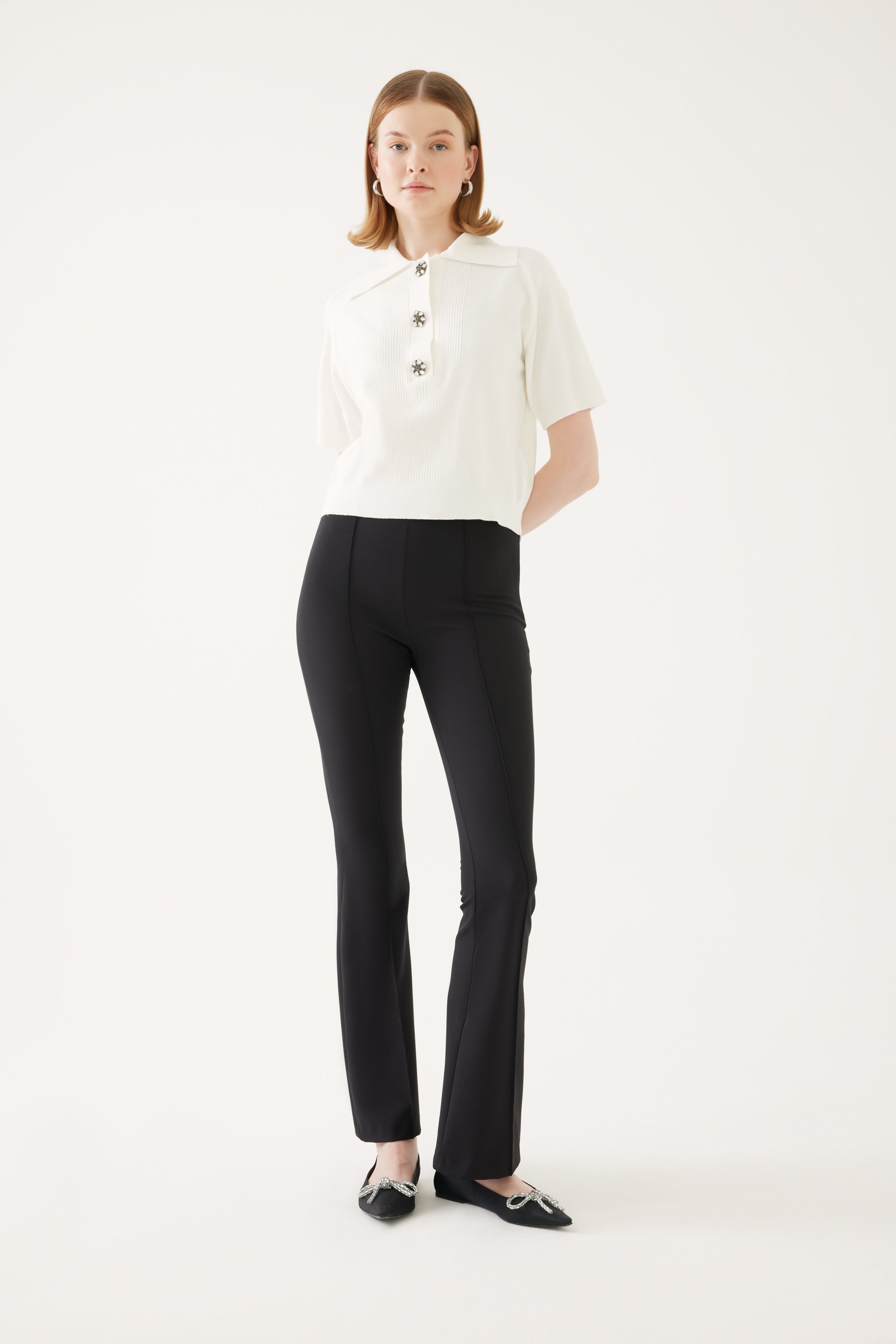 High-Waisted Slim Fit Pants