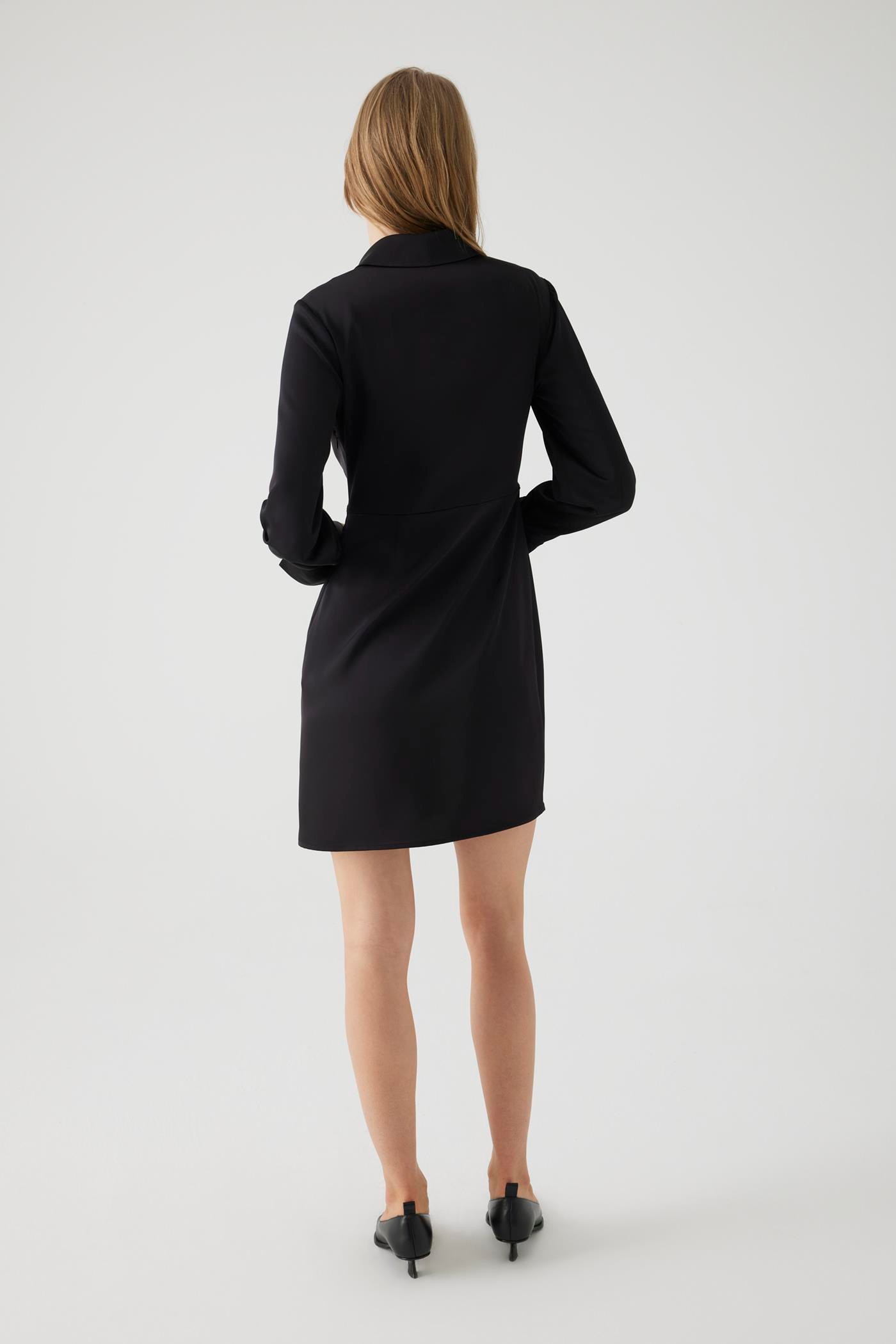 Mini Wrap Regular Black Dress