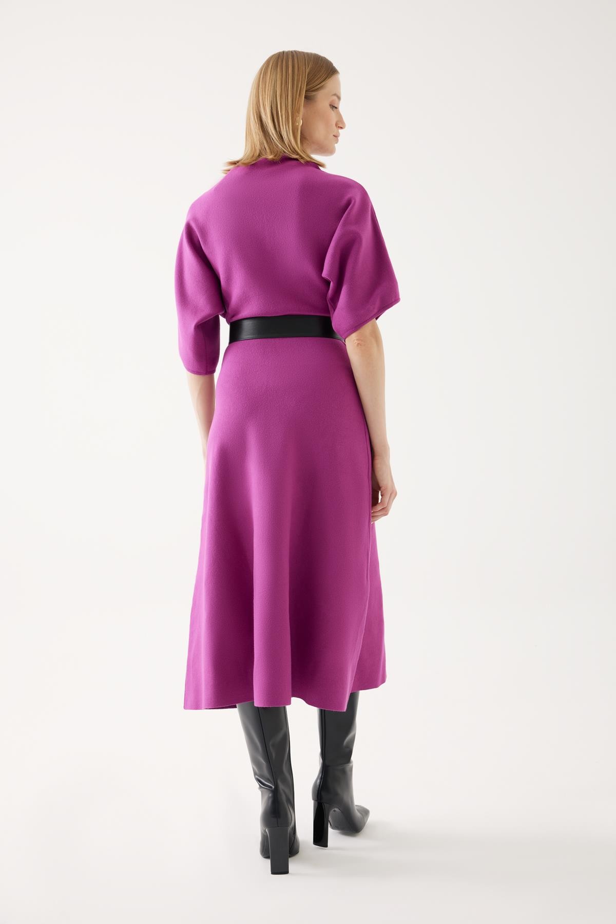 Belt Detailed Knitwear Dress