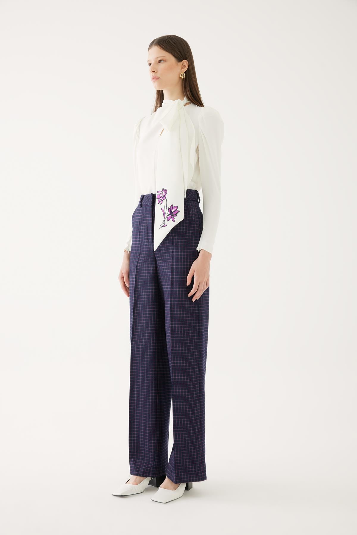 Navy Blue Pants with Line Detail