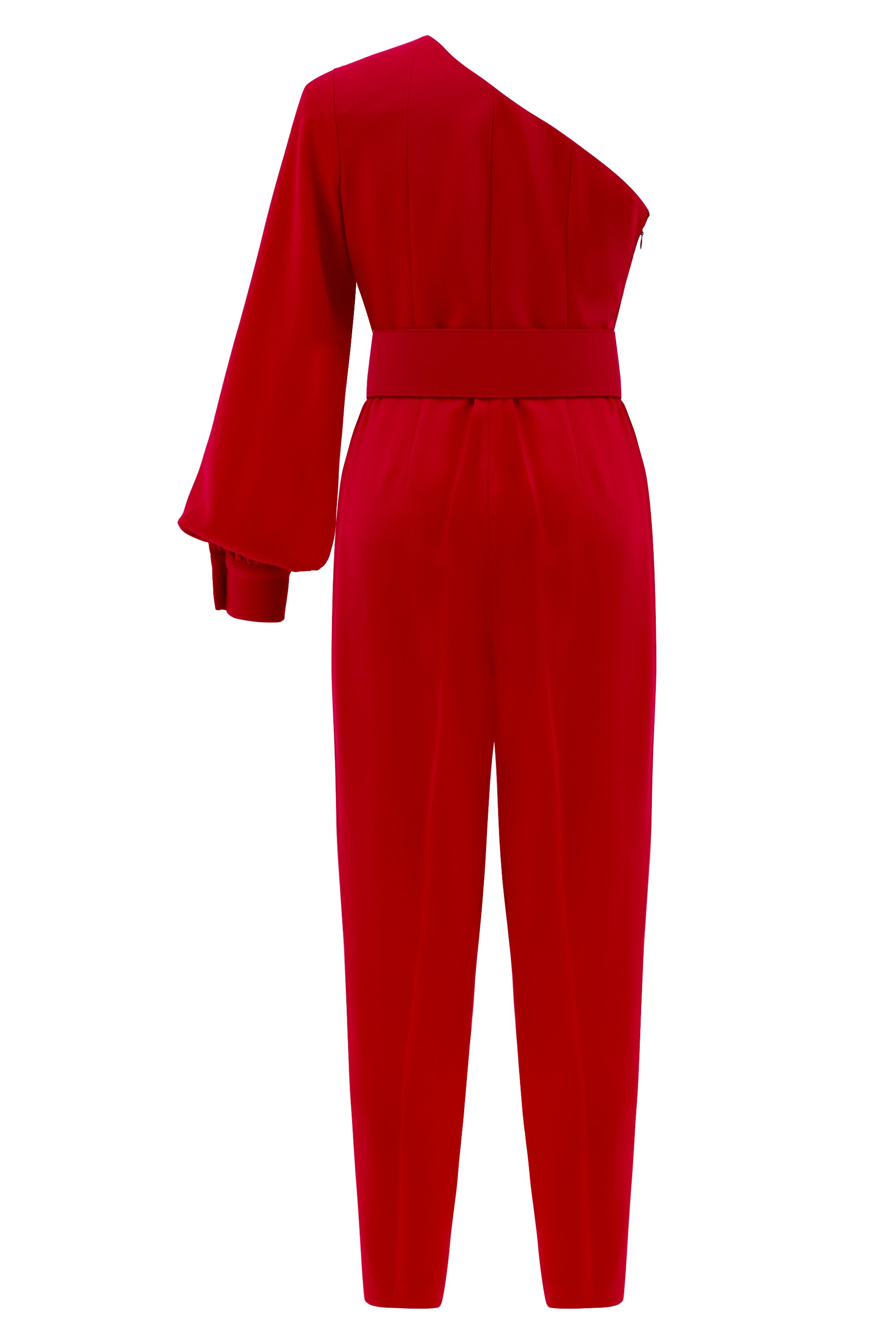 One-Shoulder Belted Jumpsuit