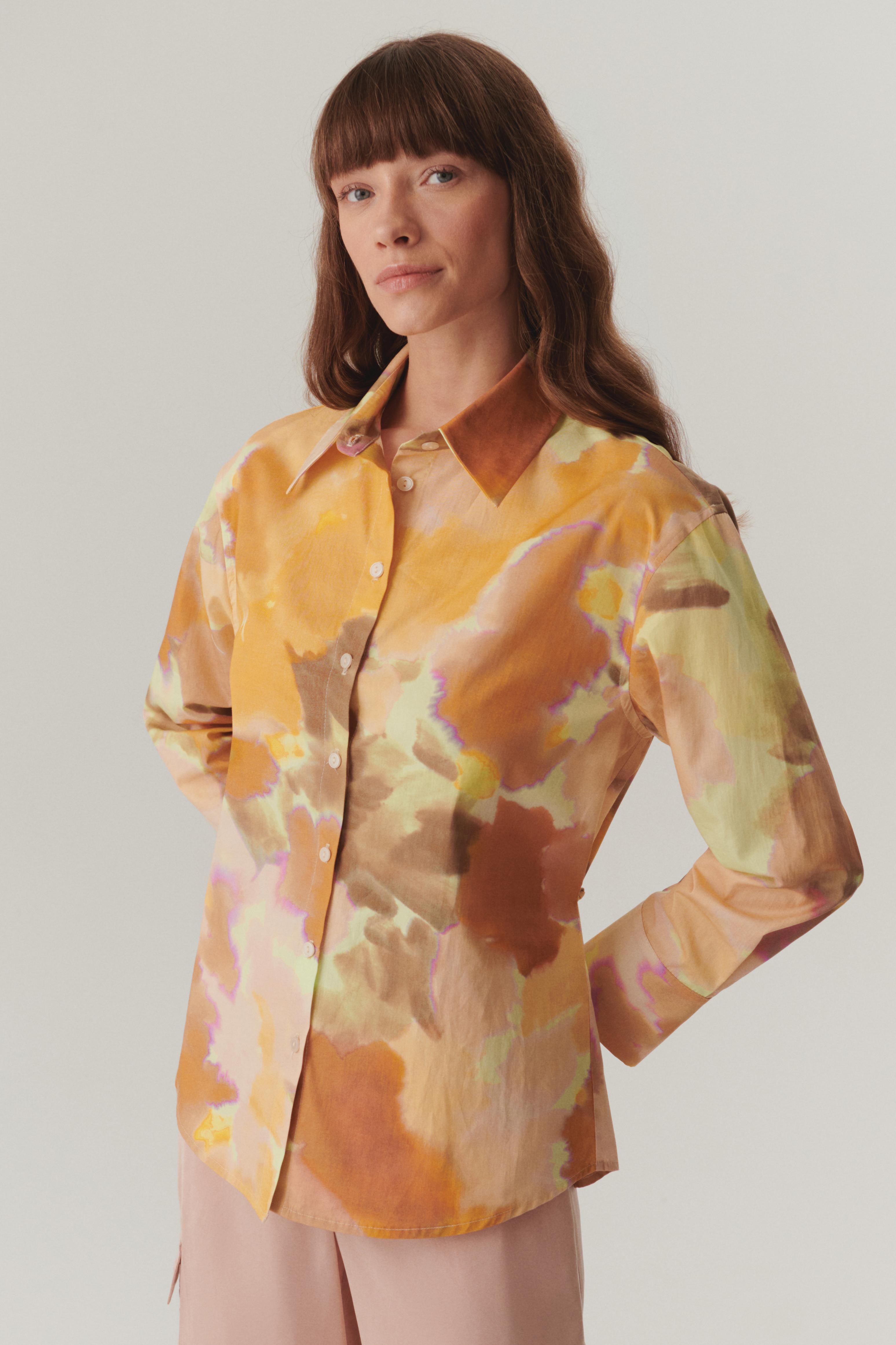 Watercolor Cotton Button-Up