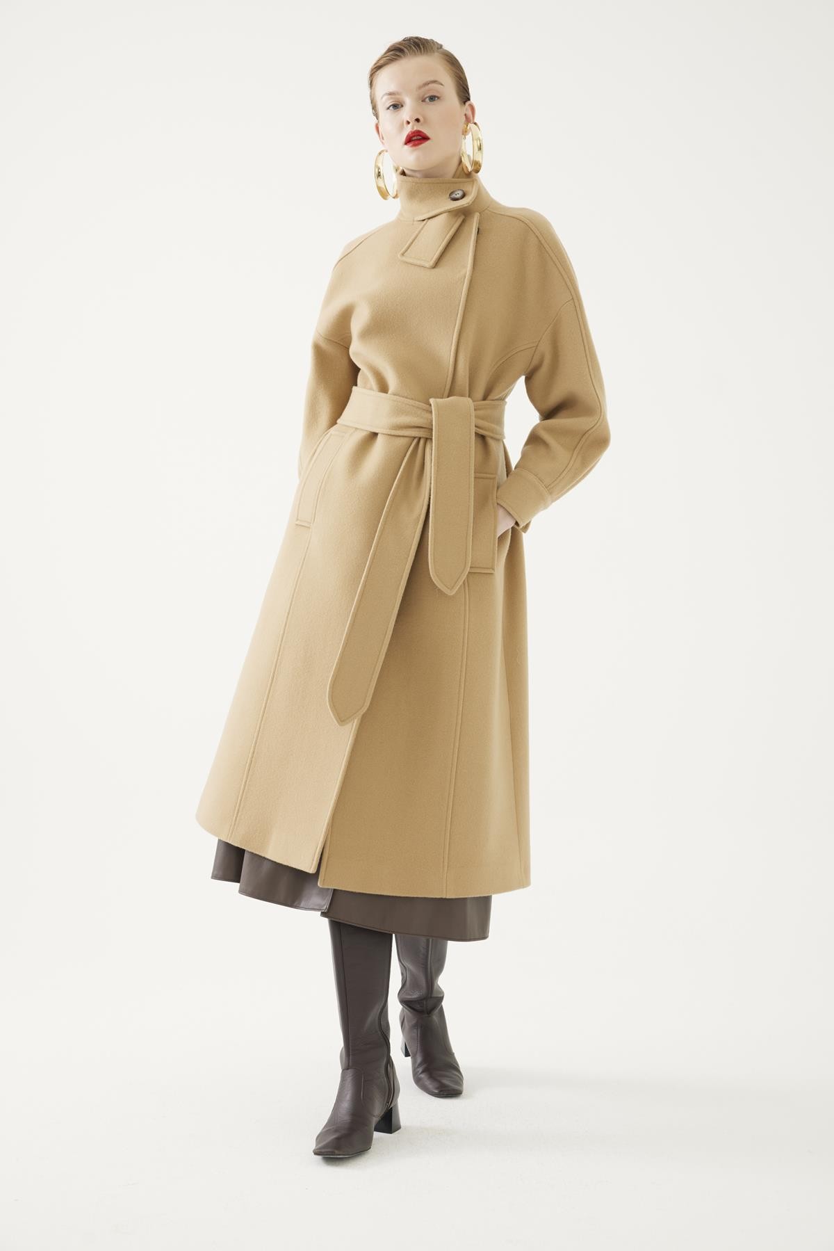 High Neck Cashmere Coat