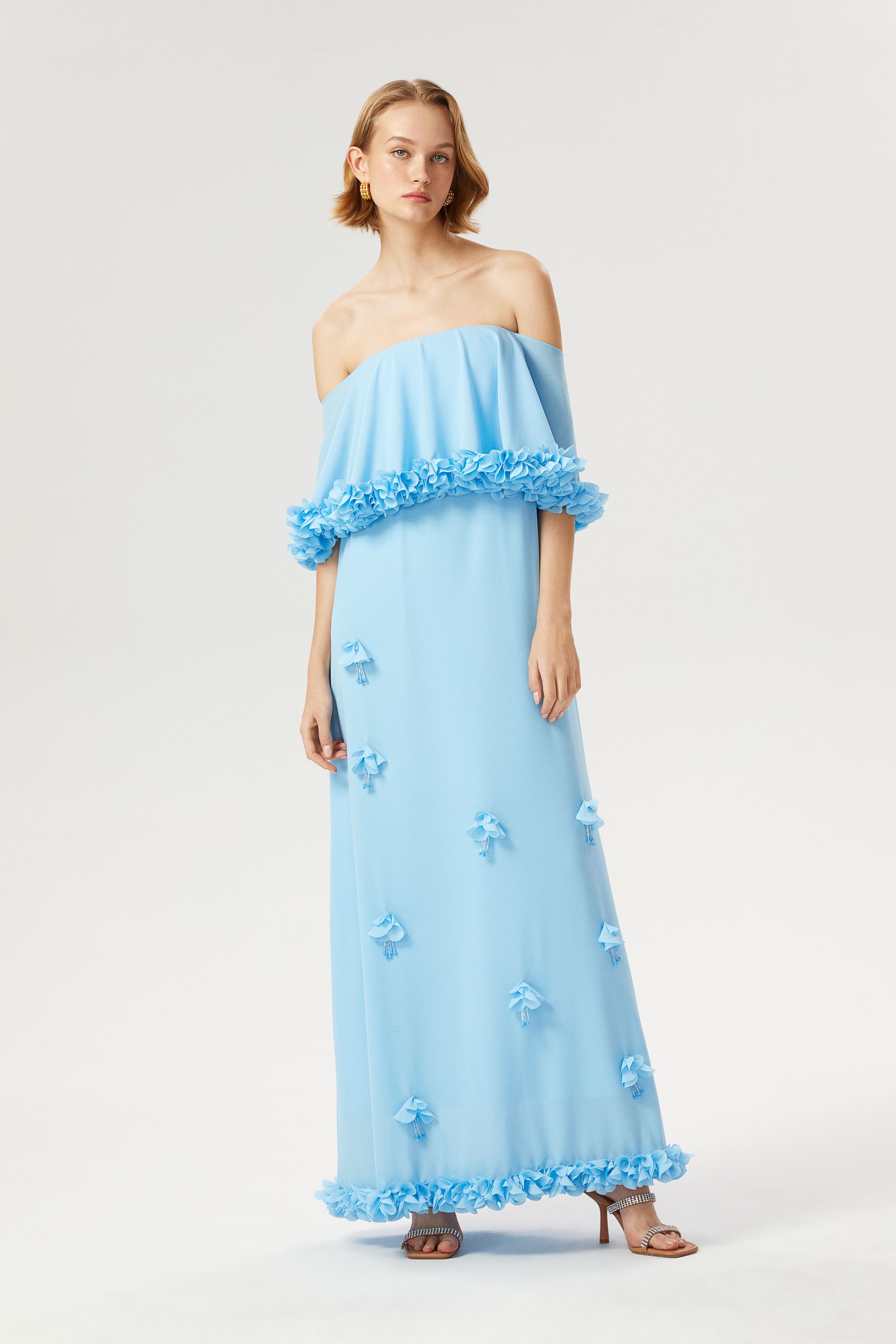 Boat Neck Long Length Dress