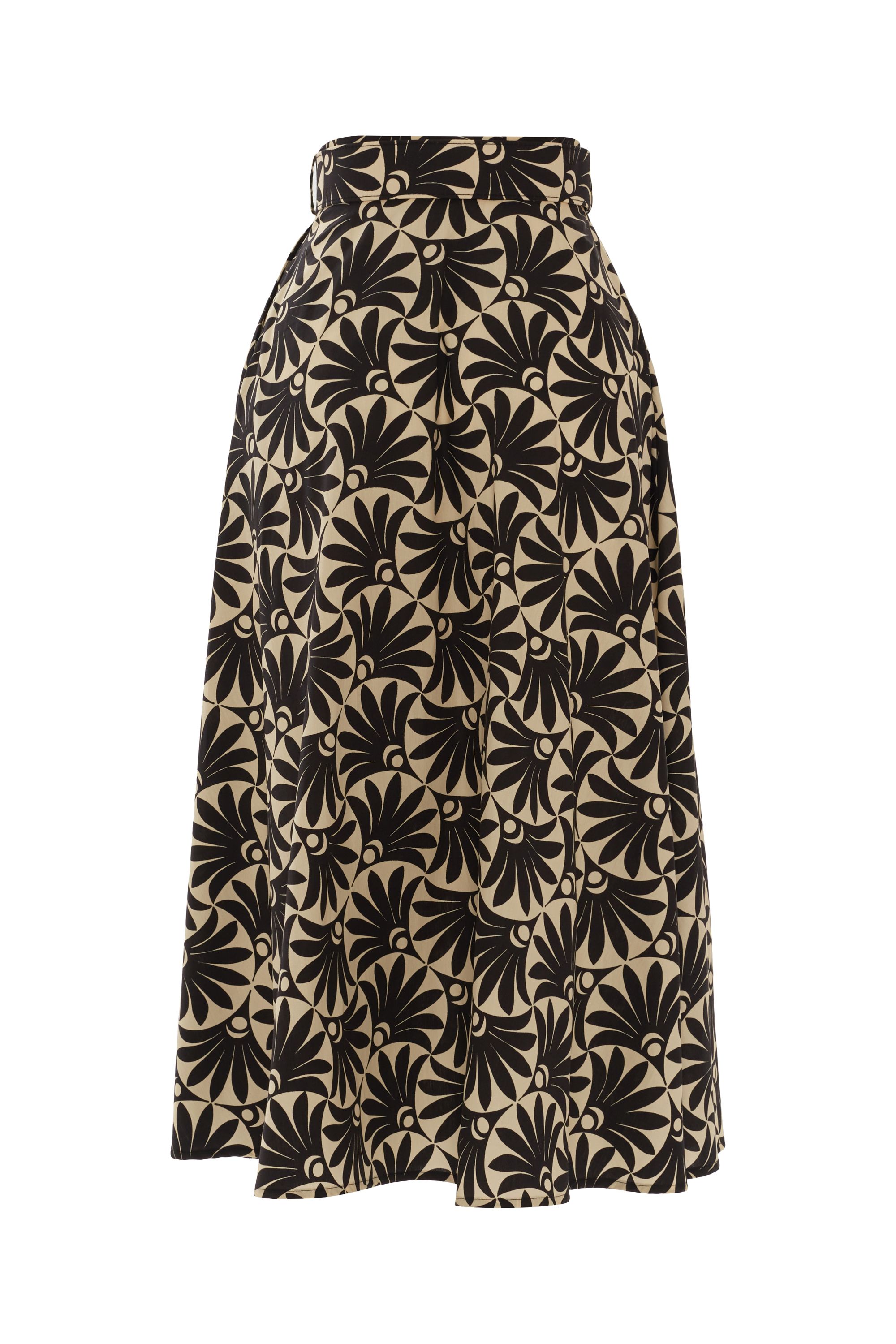 Patterned Midi Skirt