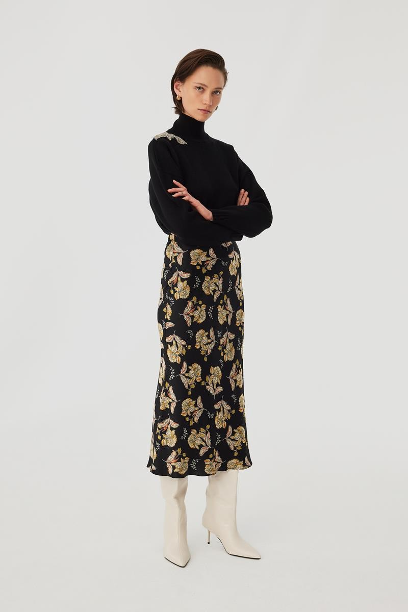 Patterned Midi Skirt