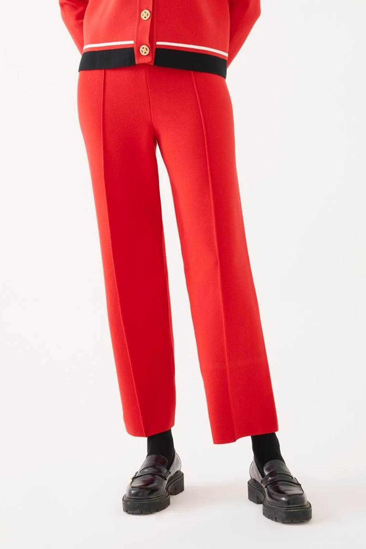 Elastic Waist Knitwear Trousers