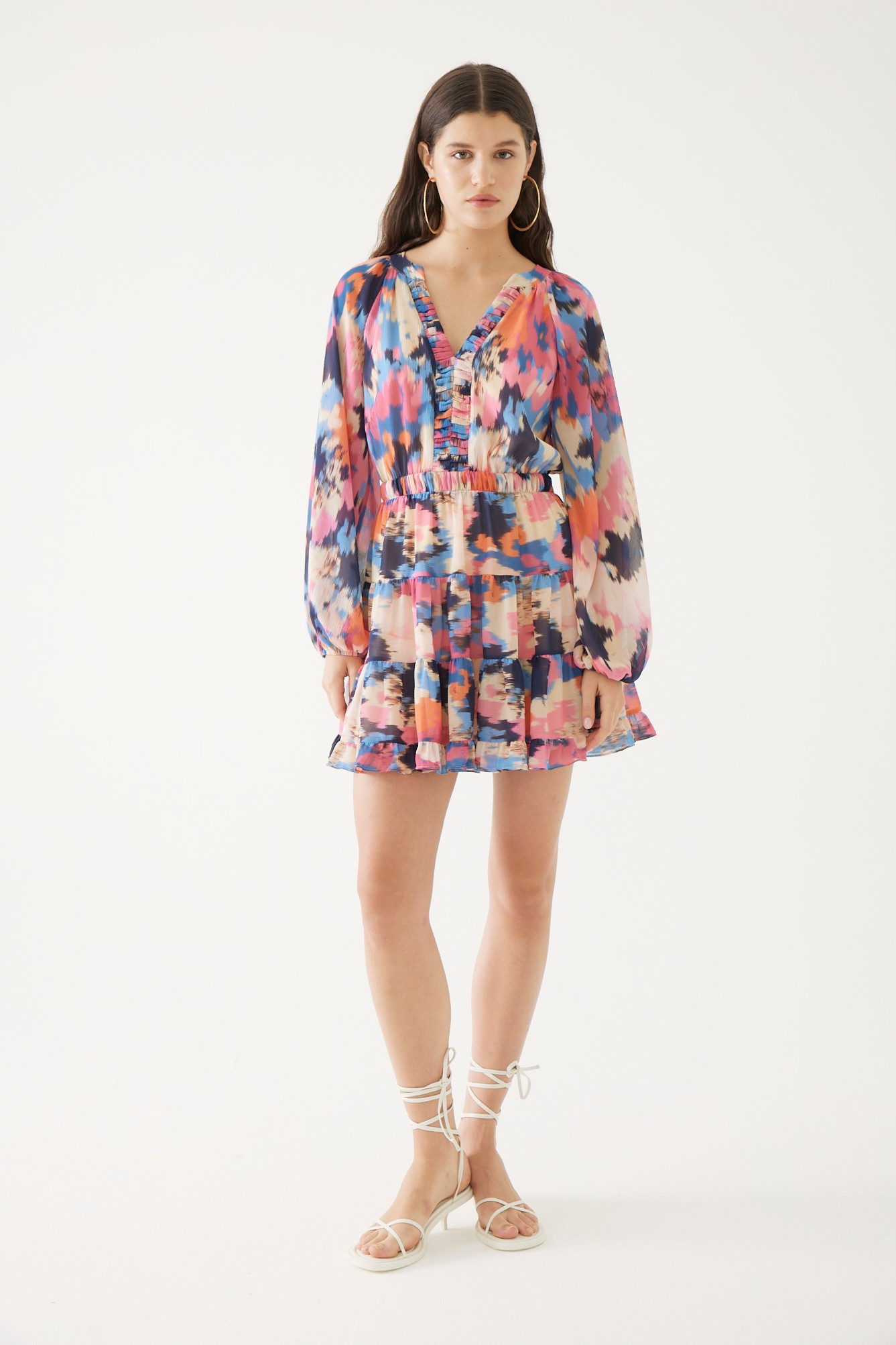 Abstract Patterned Mini Dress