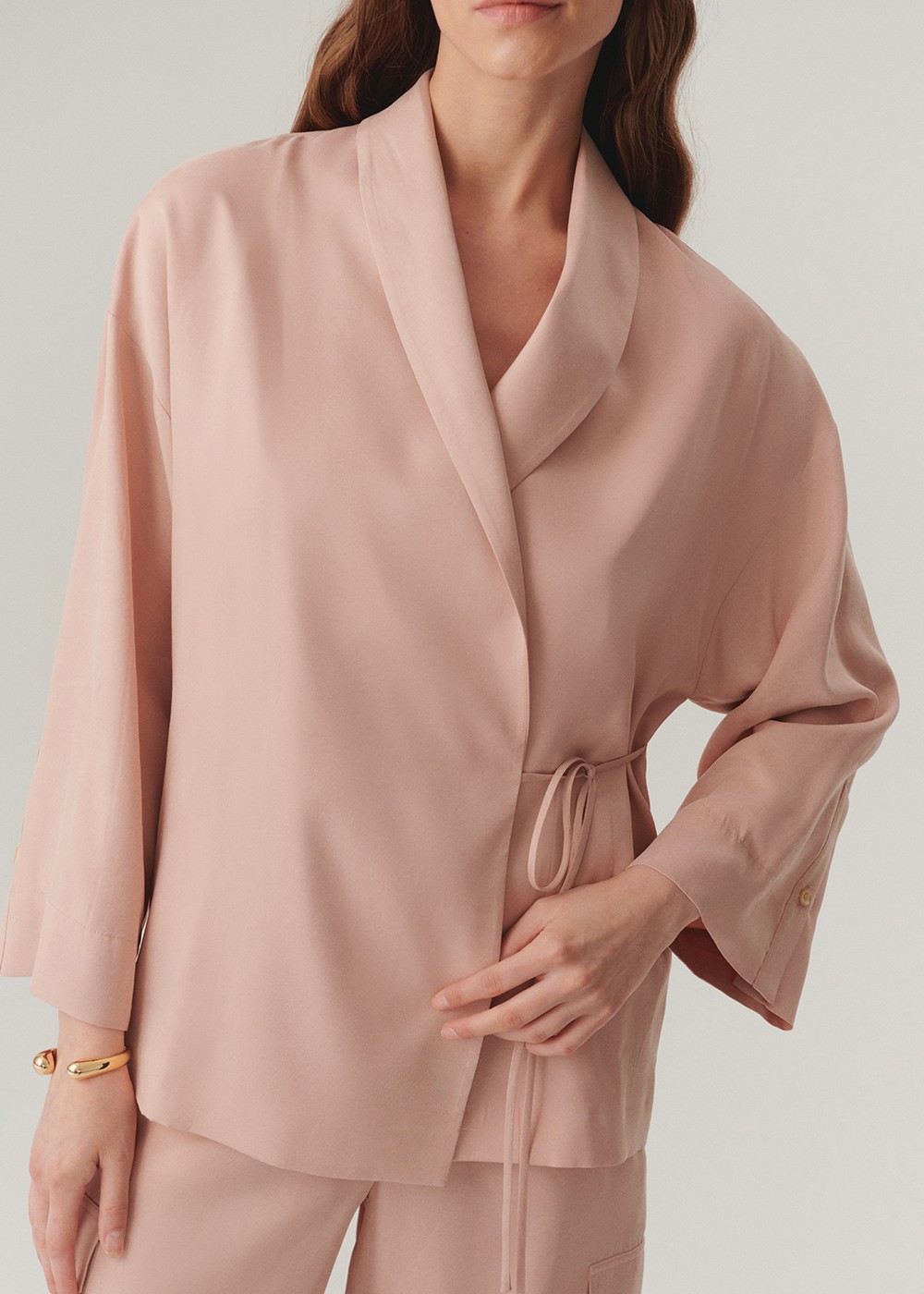 Soft Tencel Wrap Jacket