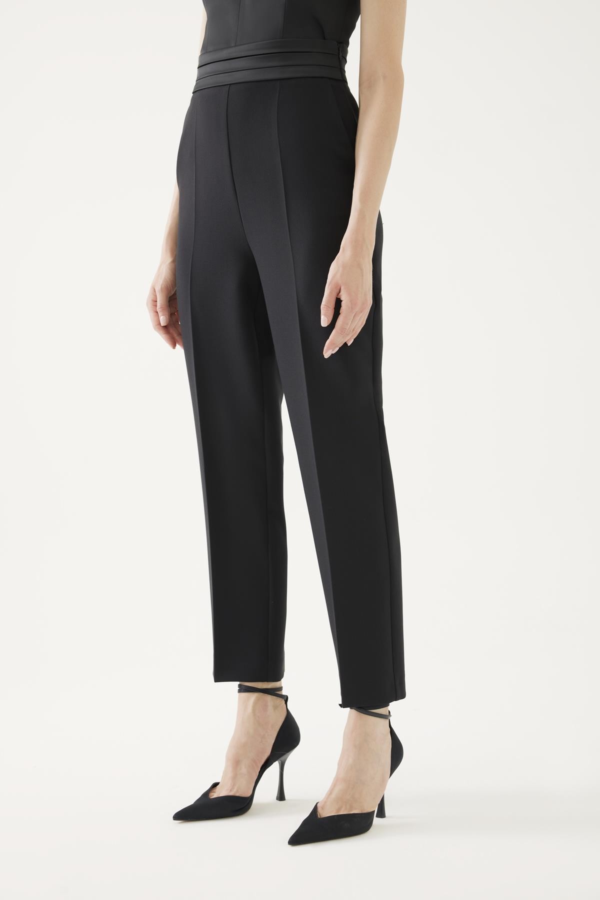 Slim Fit Trousers with Waist Detail