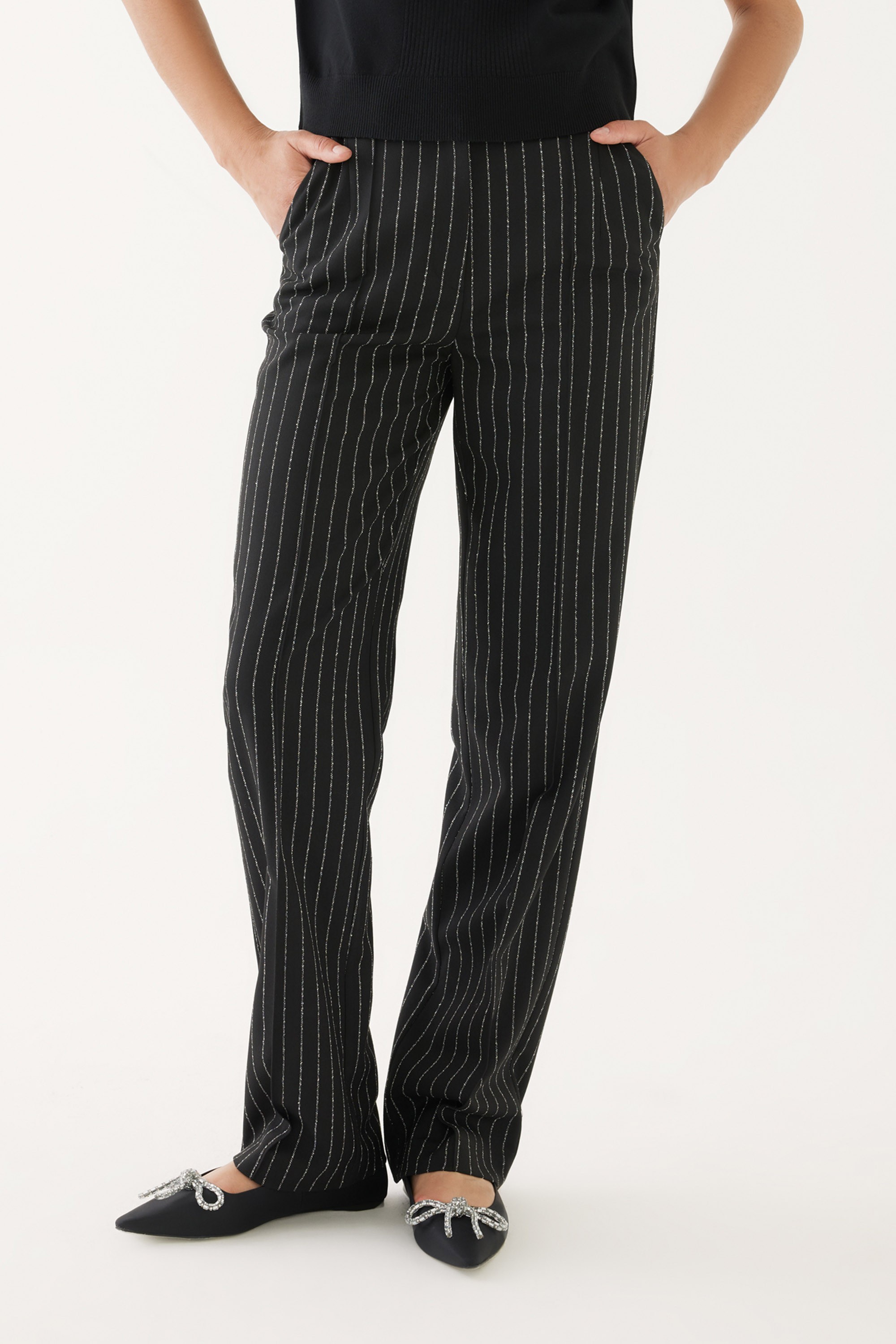 High Waist Black-Bone Pants