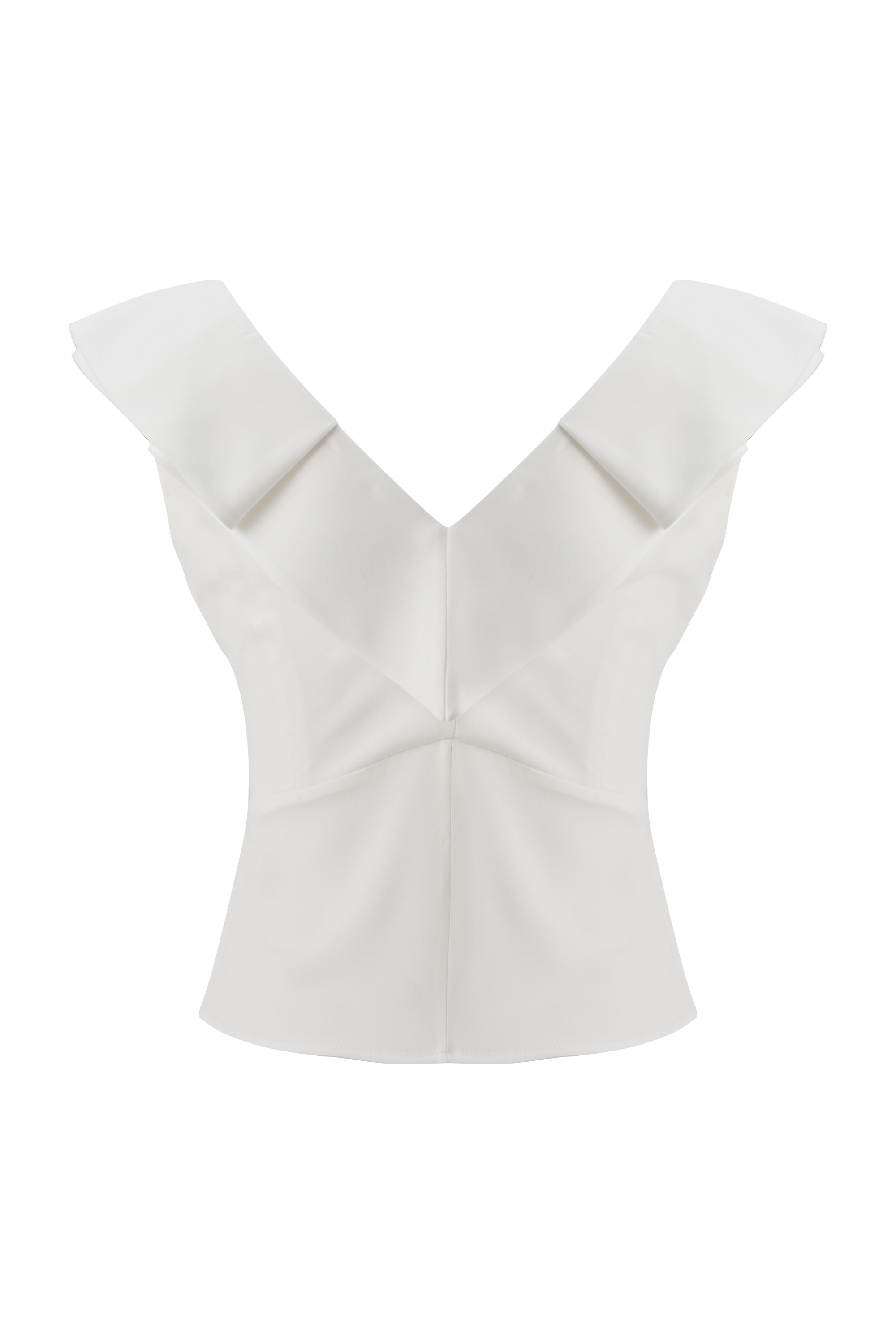 Pleated V-Neck Sleeveless Blouse