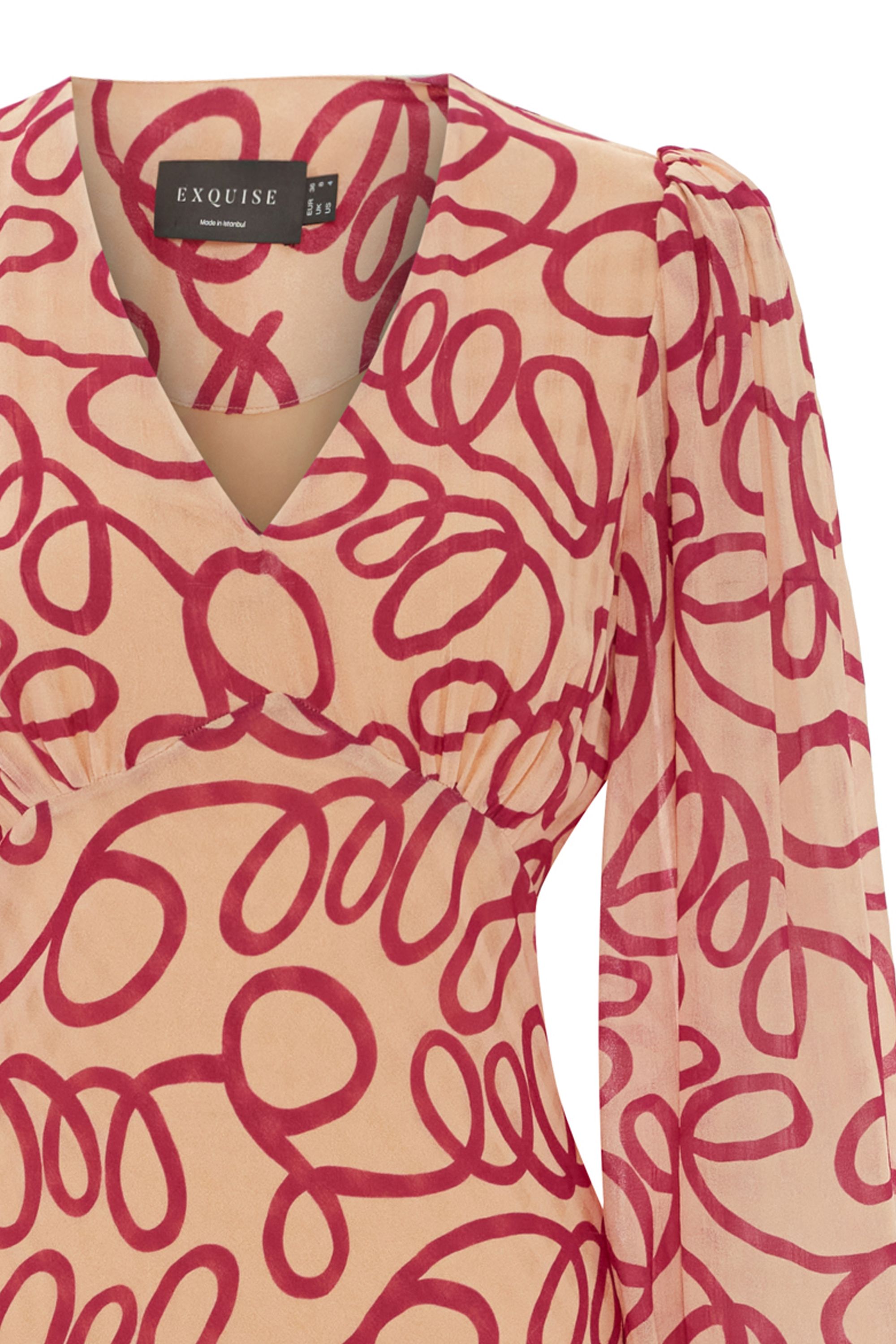 Balloon Sleeve Patterned Dress