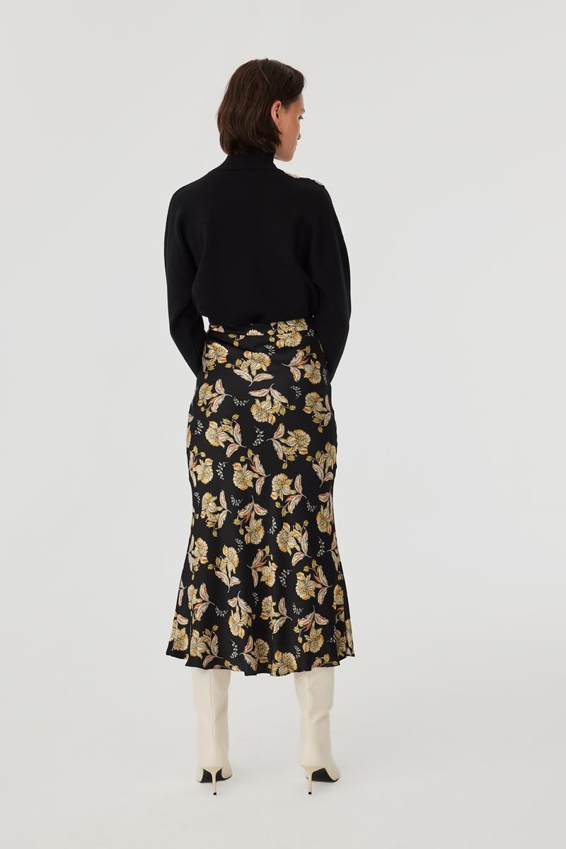 Patterned Midi Skirt