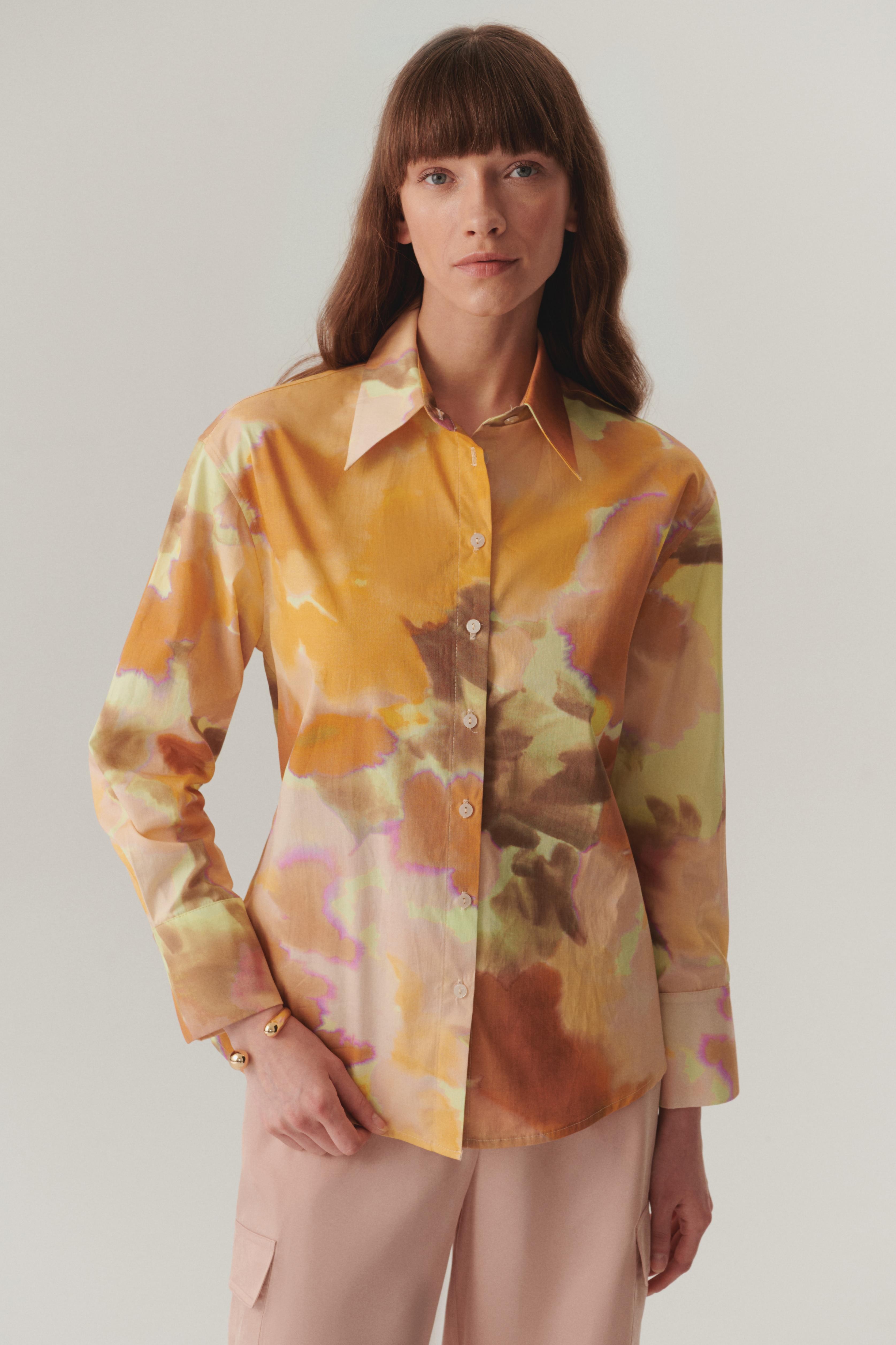 Watercolor Cotton Button-Up