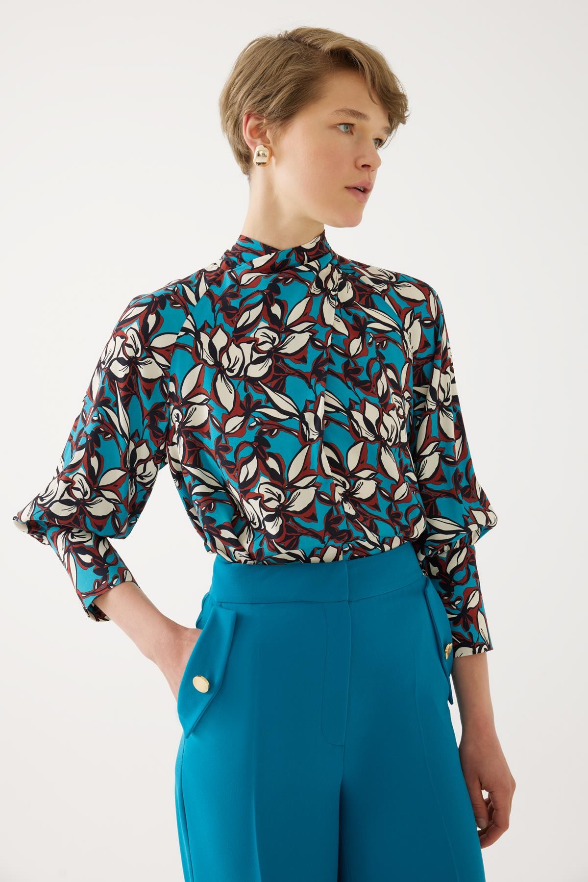 Tie Detail Draped Blouse