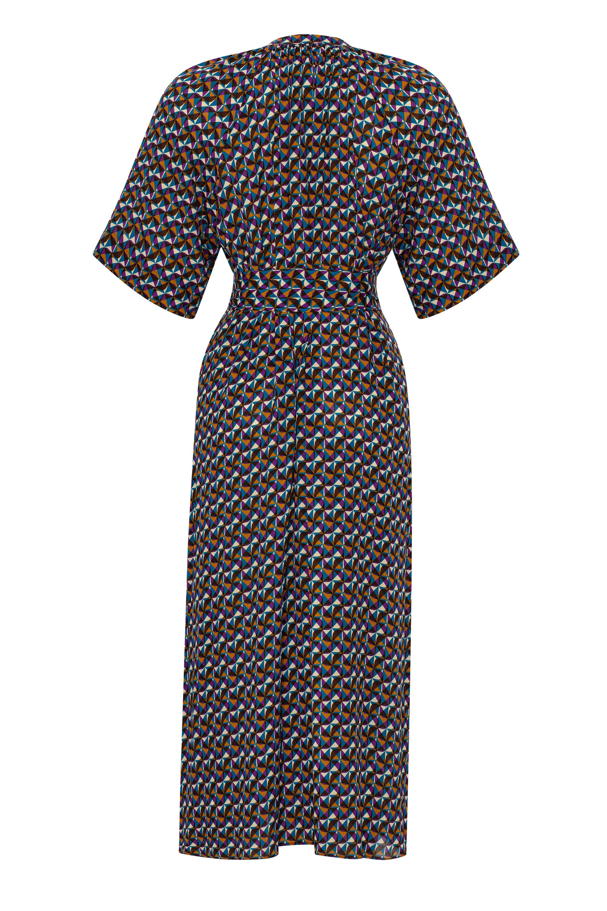 High Neck Patterned Oversized Dress